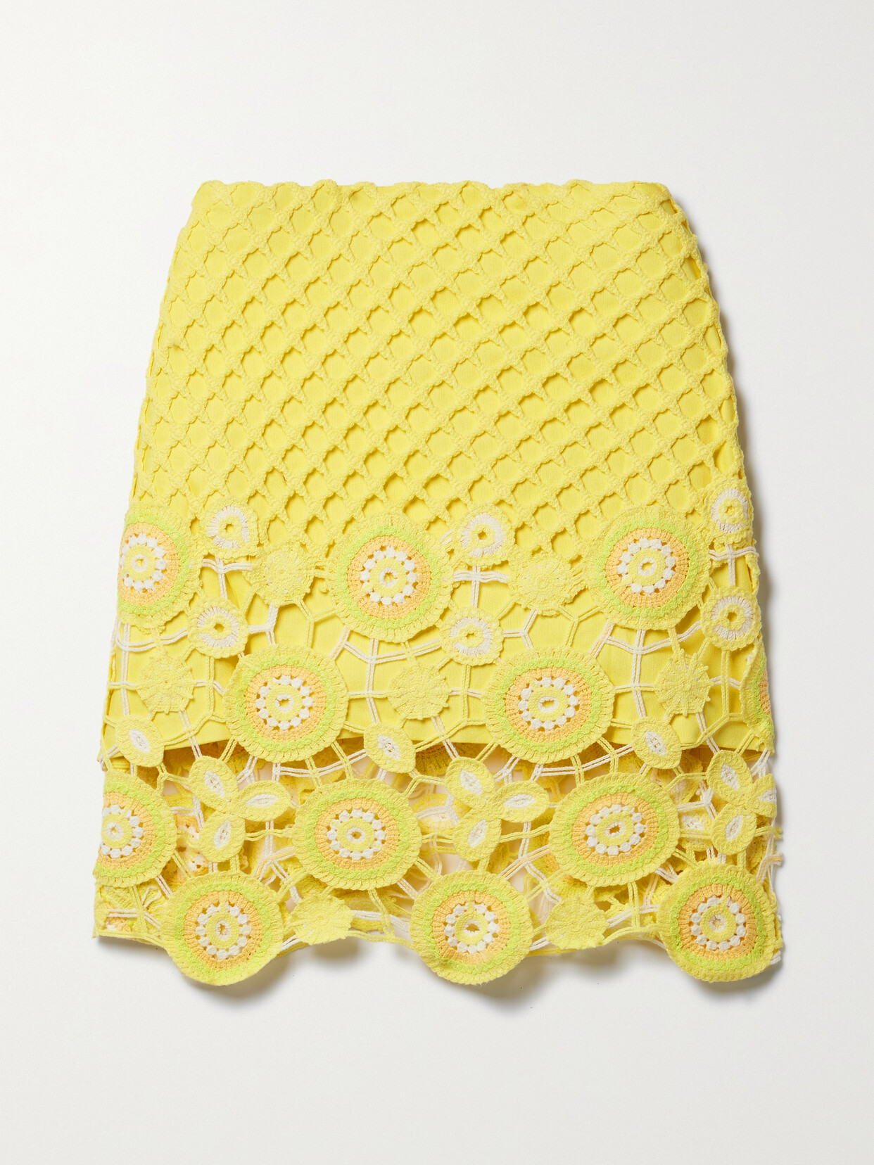 SIMKHAI - Selma Crocheted Cotton-blend Mini Skirt - Yellow