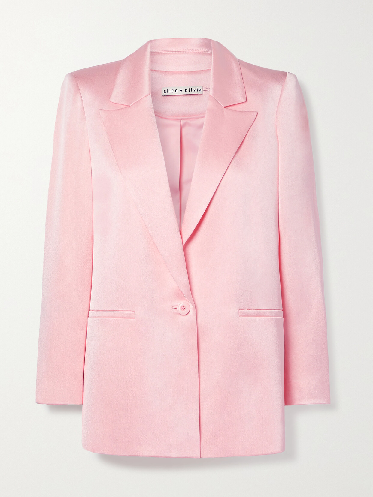 ALICE AND OLIVIA SHAN DUCHESSE-SATIN BLAZER