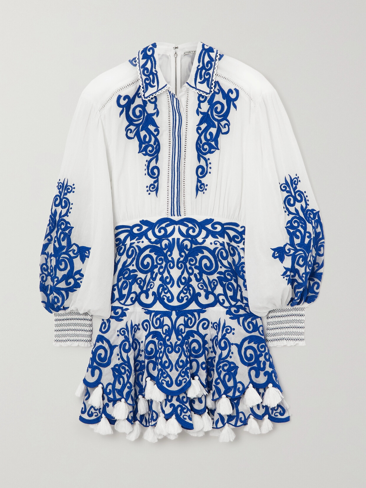 Alice + Olivia - Embroidered Cotton Shirt Dress - Multi