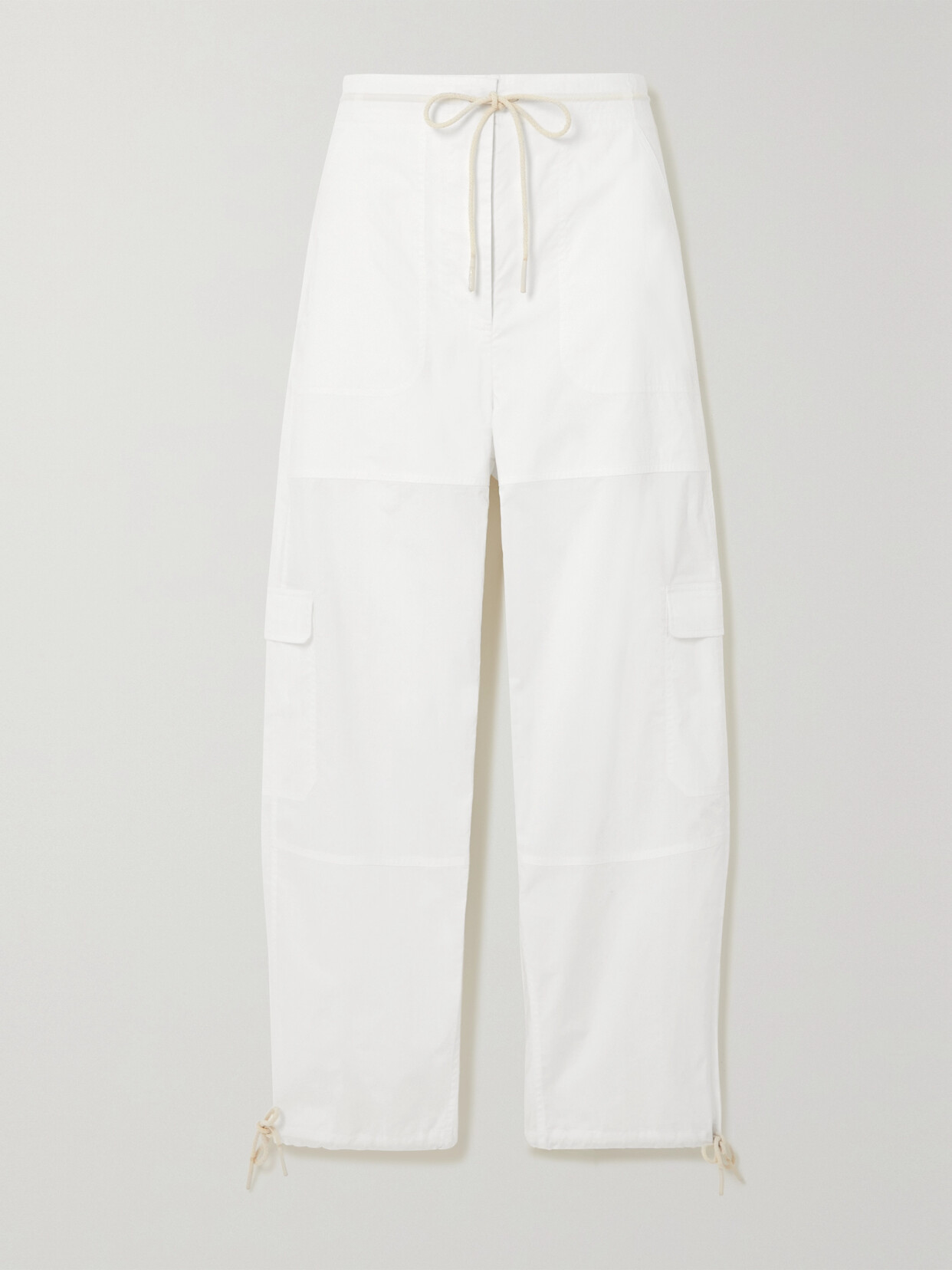 Shop Totême Organic Cotton Straight-leg Cargo Pants In White