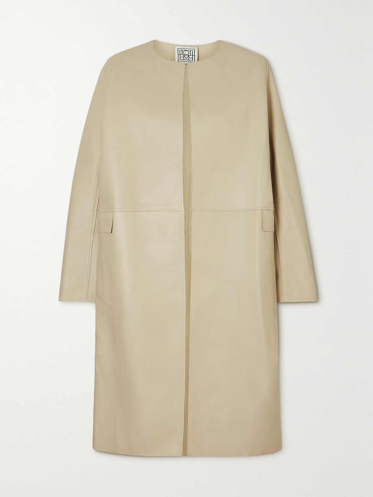 TOTEME - City Paneled Leather Coat - Off-white