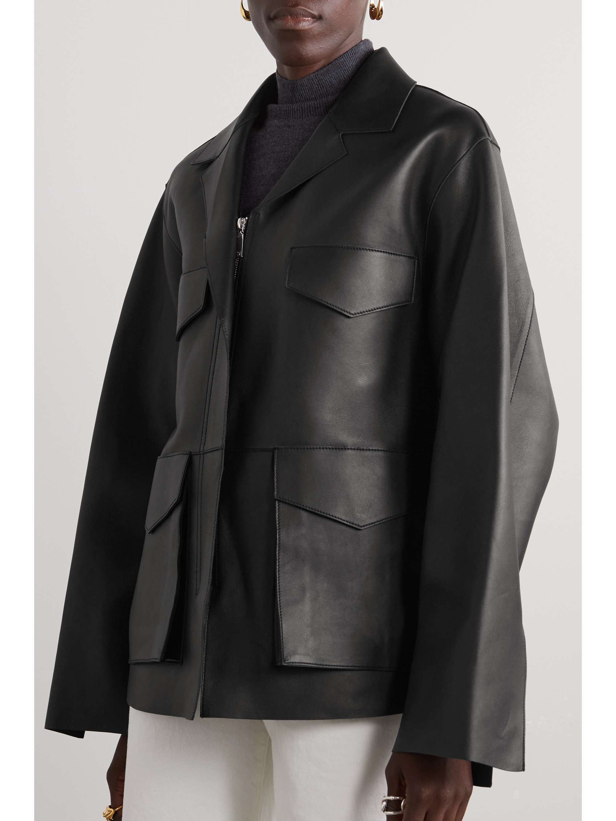TOTEME Army leather biker jacket NETAPORTER