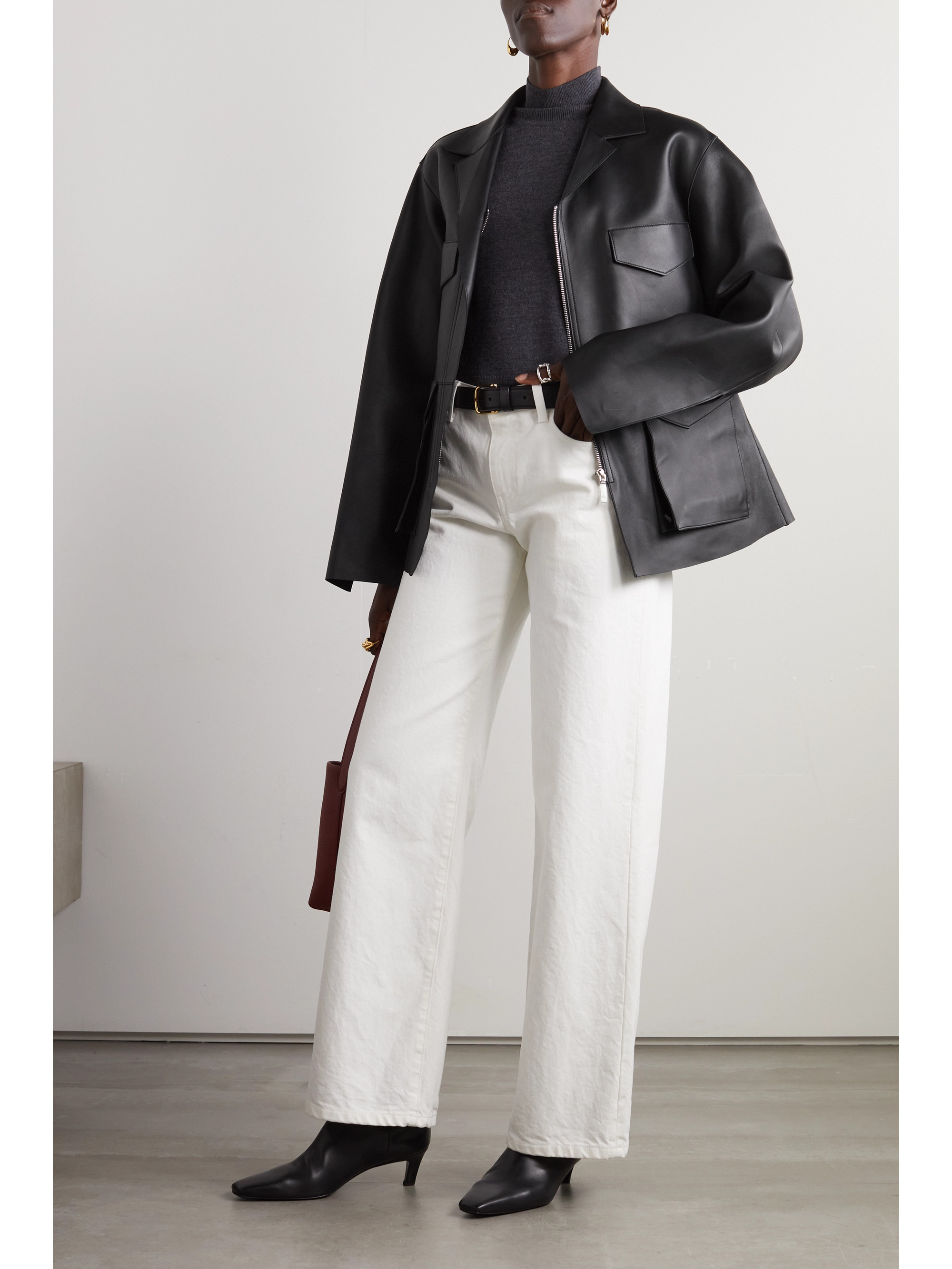 TOTEME Army leather biker jacket