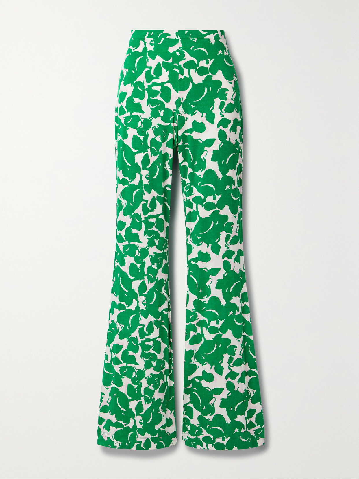 DIANE VON FURSTENBERG BROOKLYN FLORAL-PRINT JERSEY FLARED PANTS