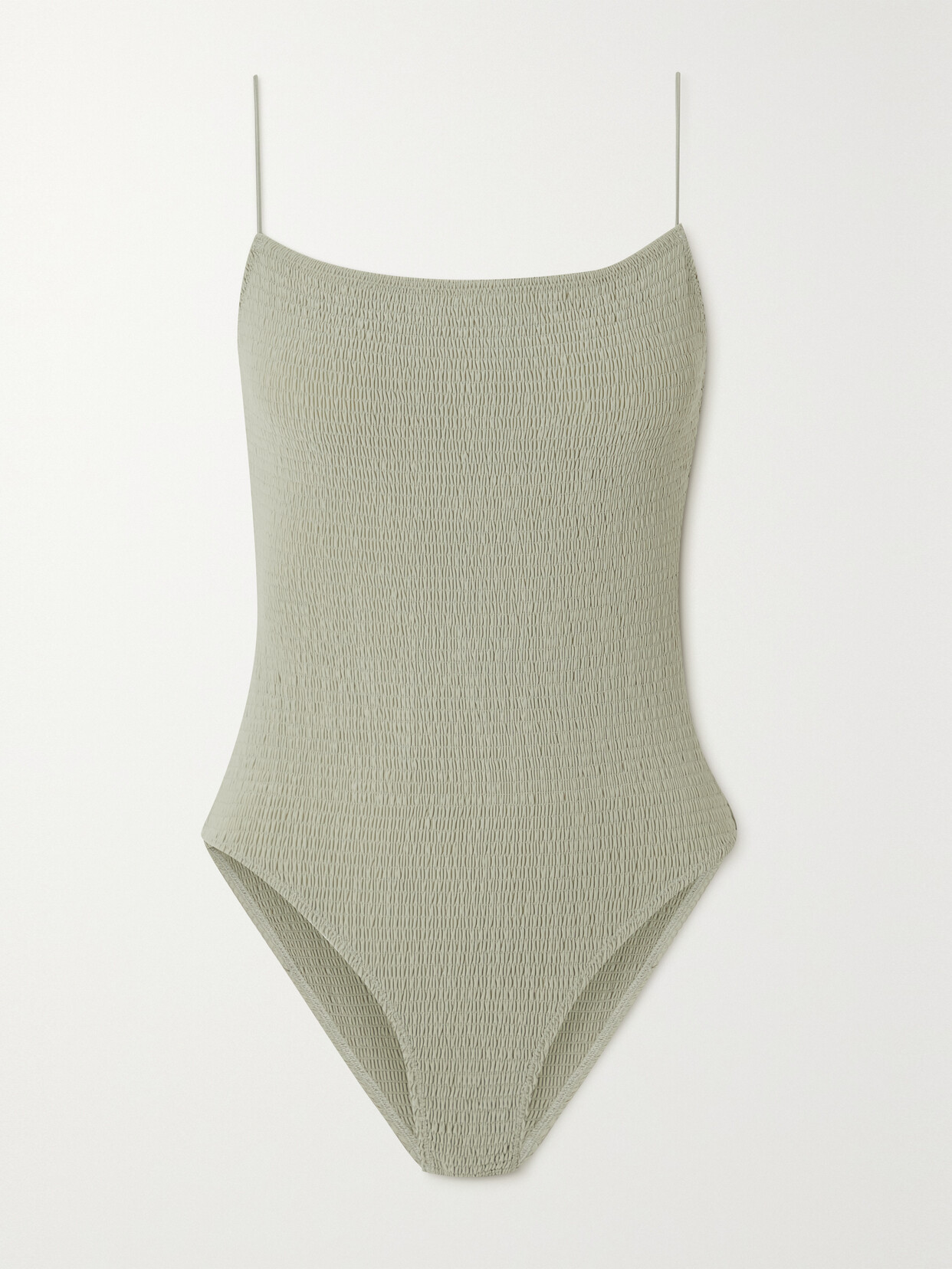 TOTEME - Shirred Recycled Swimsuit - Gray