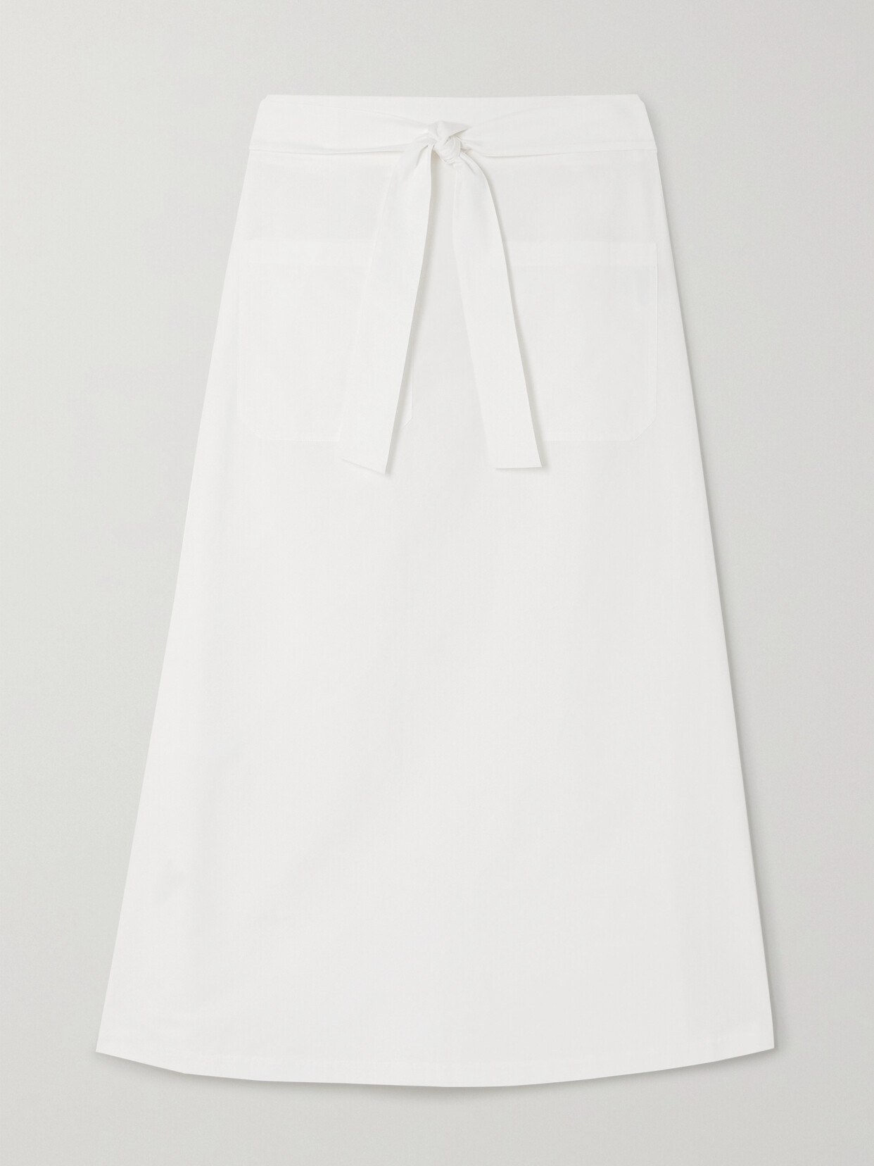 TOTEME - Belted Organic Cotton-poplin Midi Skirt - White