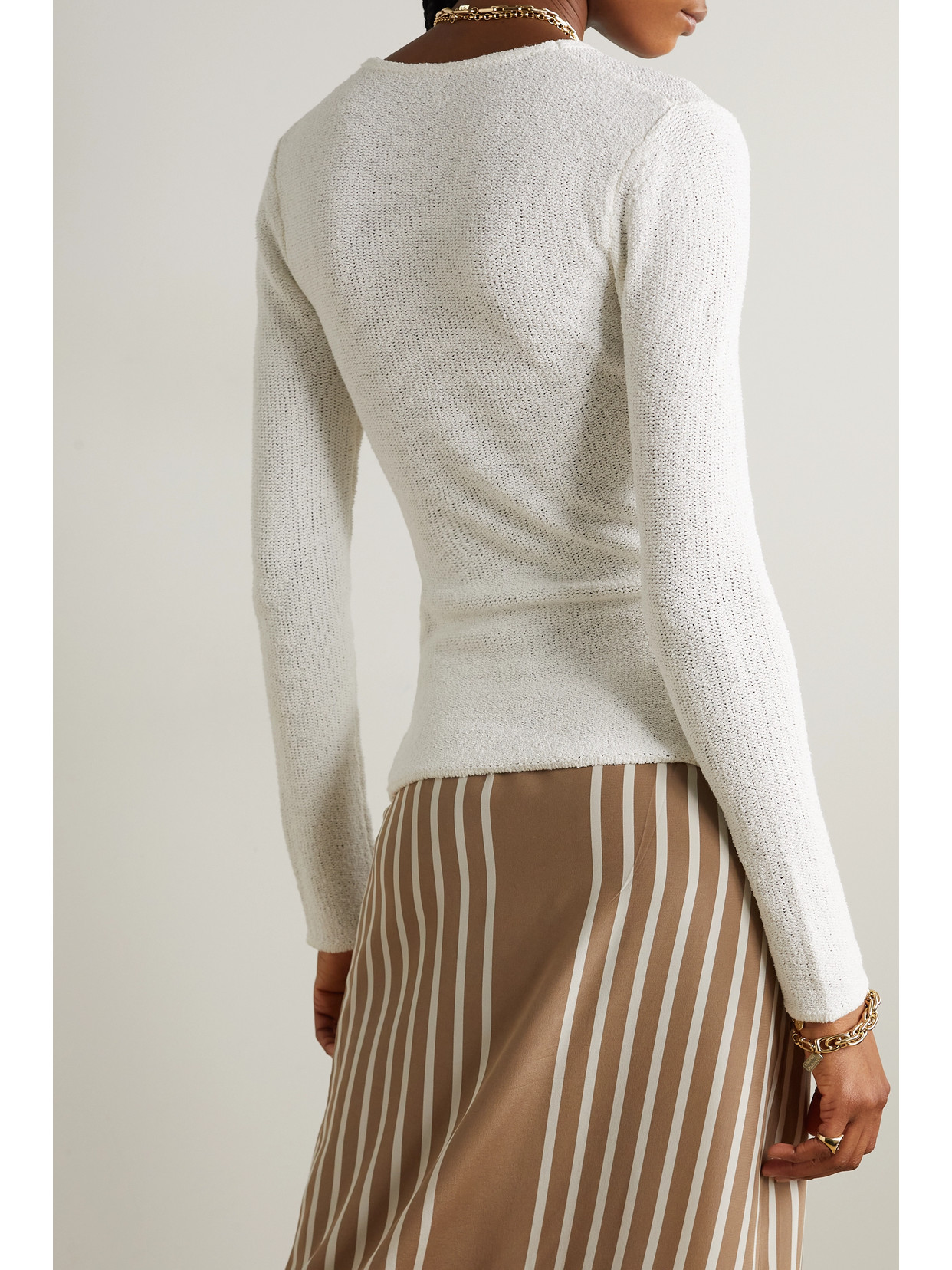 Totême Bouclé-knit Sweater In Off-white