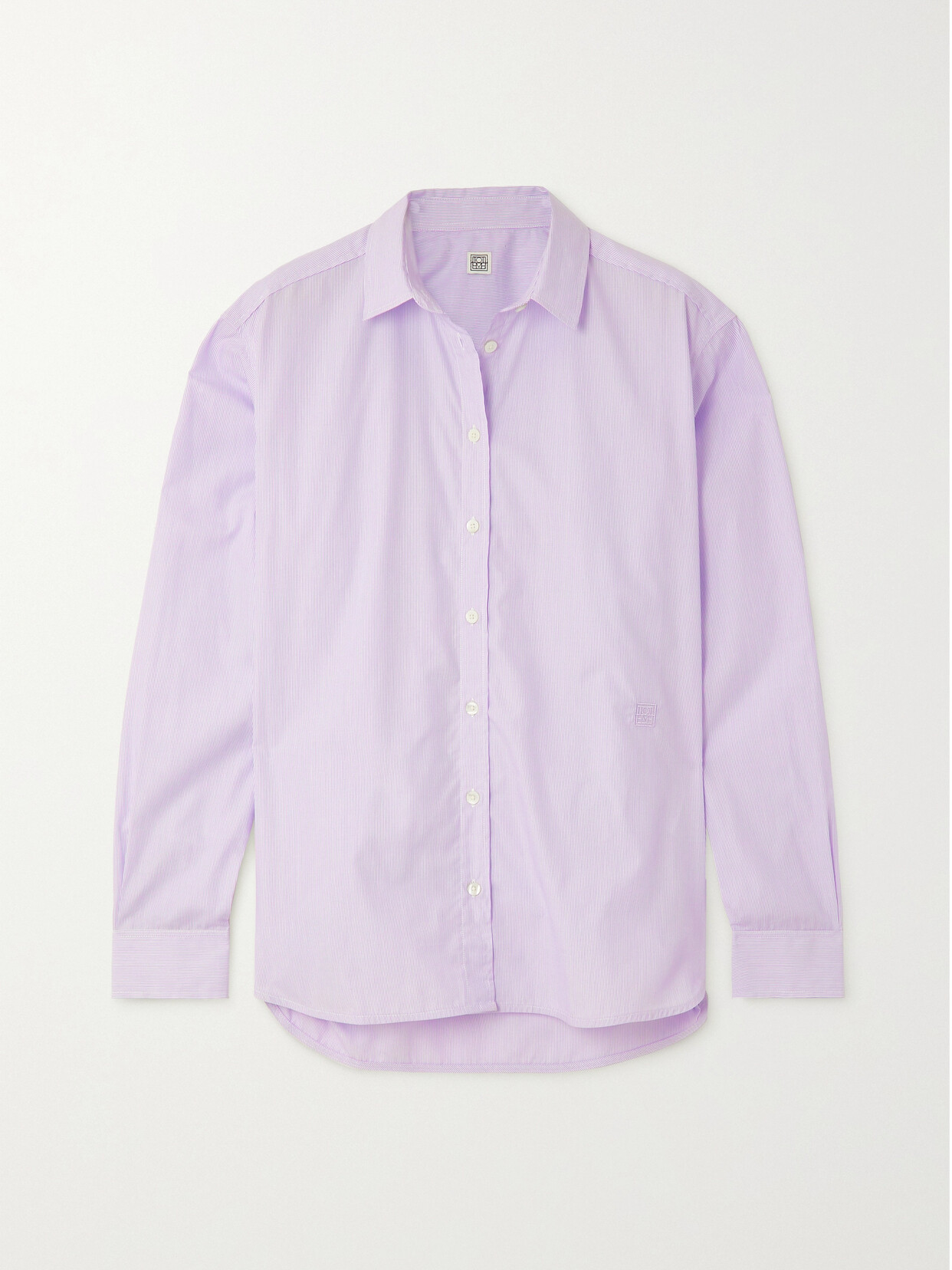 TOTEME - Signature Striped Organic Cotton And Lyocell-blend Poplin Shirt - Purple