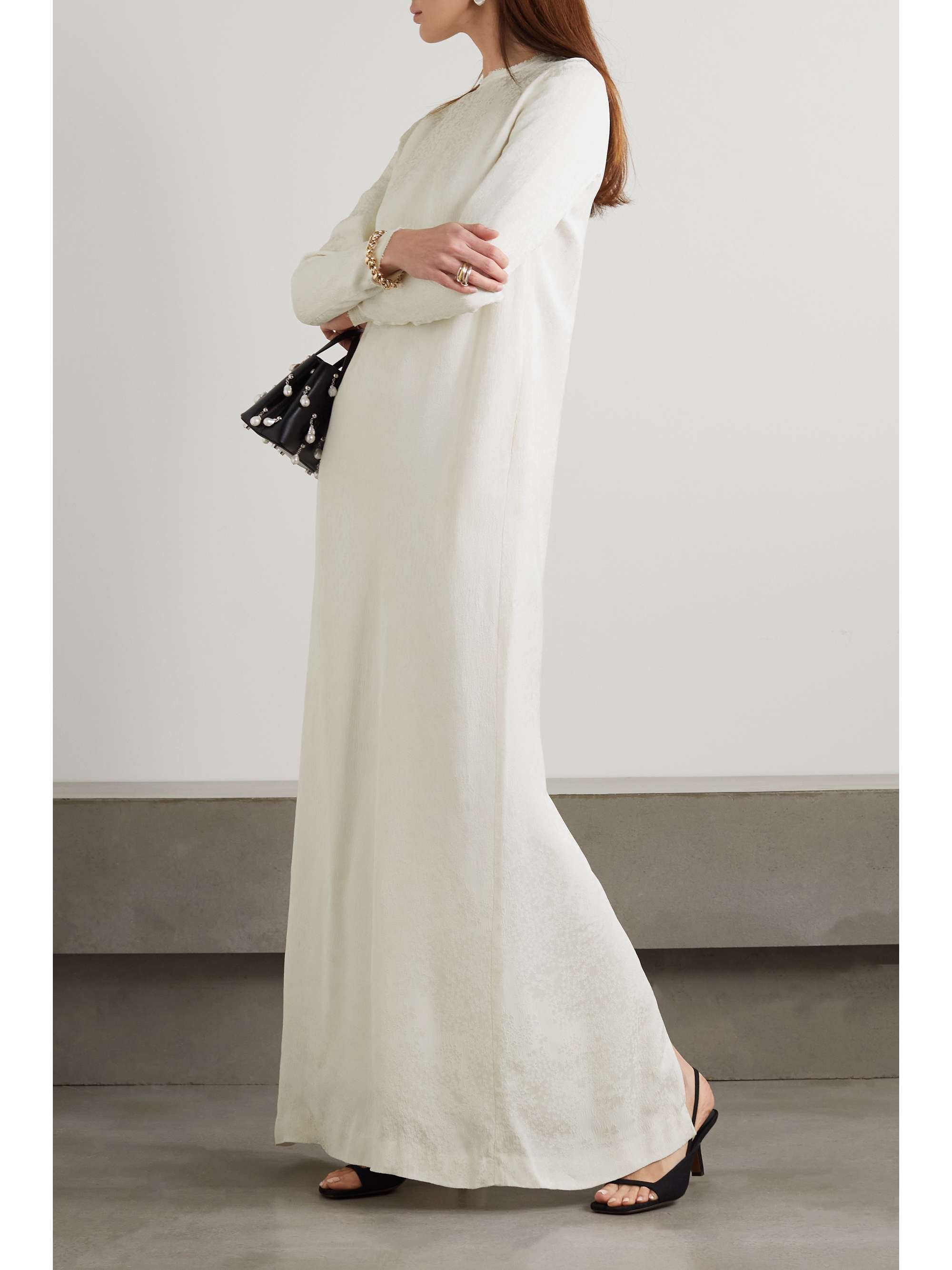 TOTEME Frayed jacquard maxi dress | NET-A-PORTER
