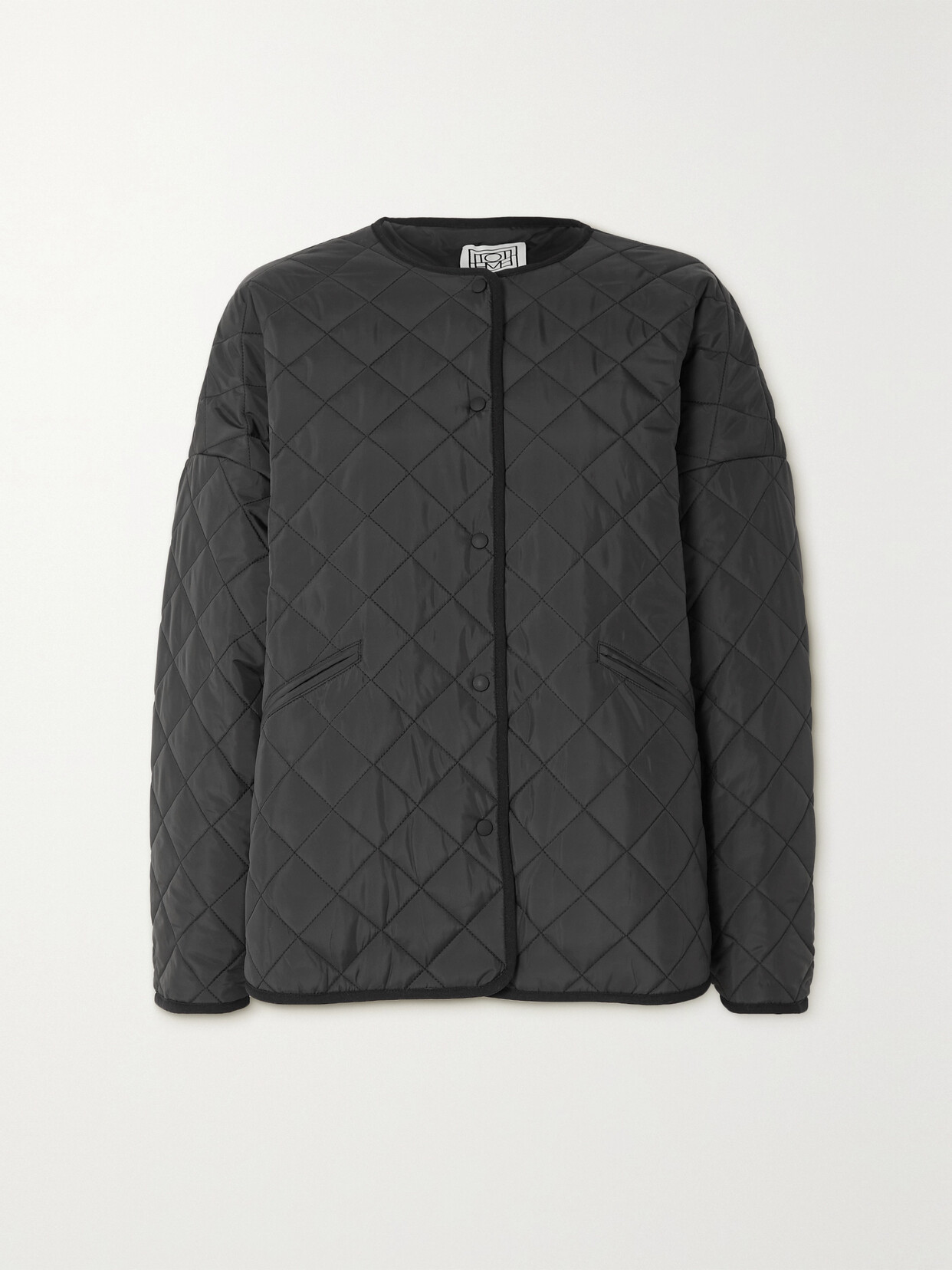 Shop Totême Quilted Recycled-shell Jacket In Black