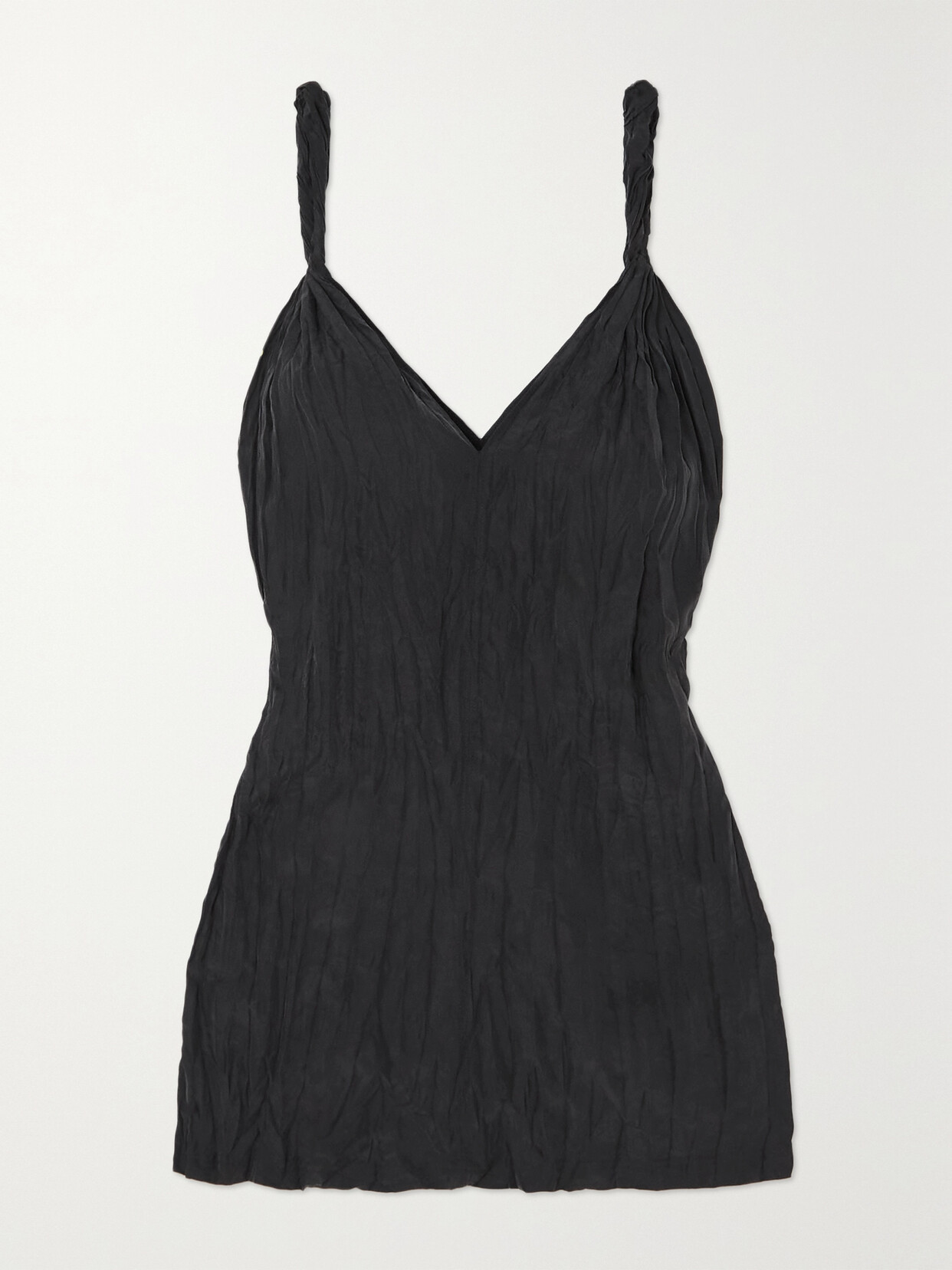 TOTEME Twisted Crinkled-silk Camisole - Black