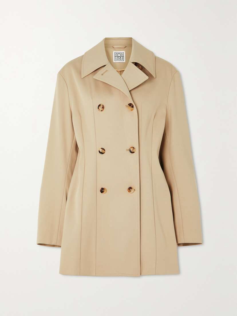 TOTEME Double-breasted Organic Cotton-garbadine Jacket