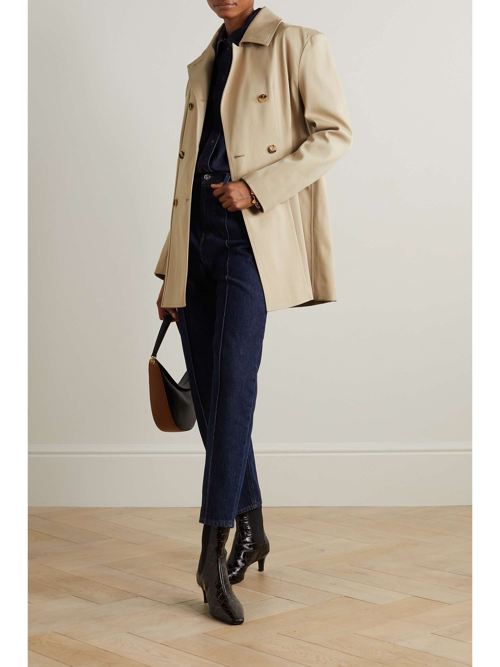 TOTEME Double-breasted organic cotton-garbadine jacket | NET-A-PORTER