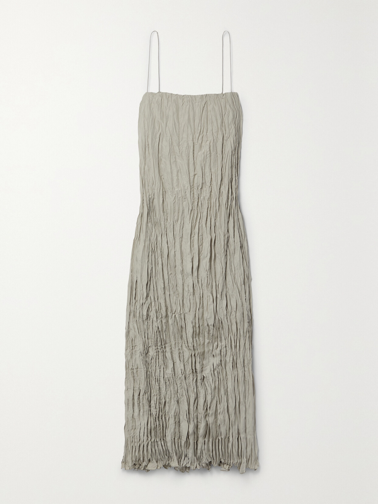 TOTEME - Crinkled-silk Maxi Dress - Gray