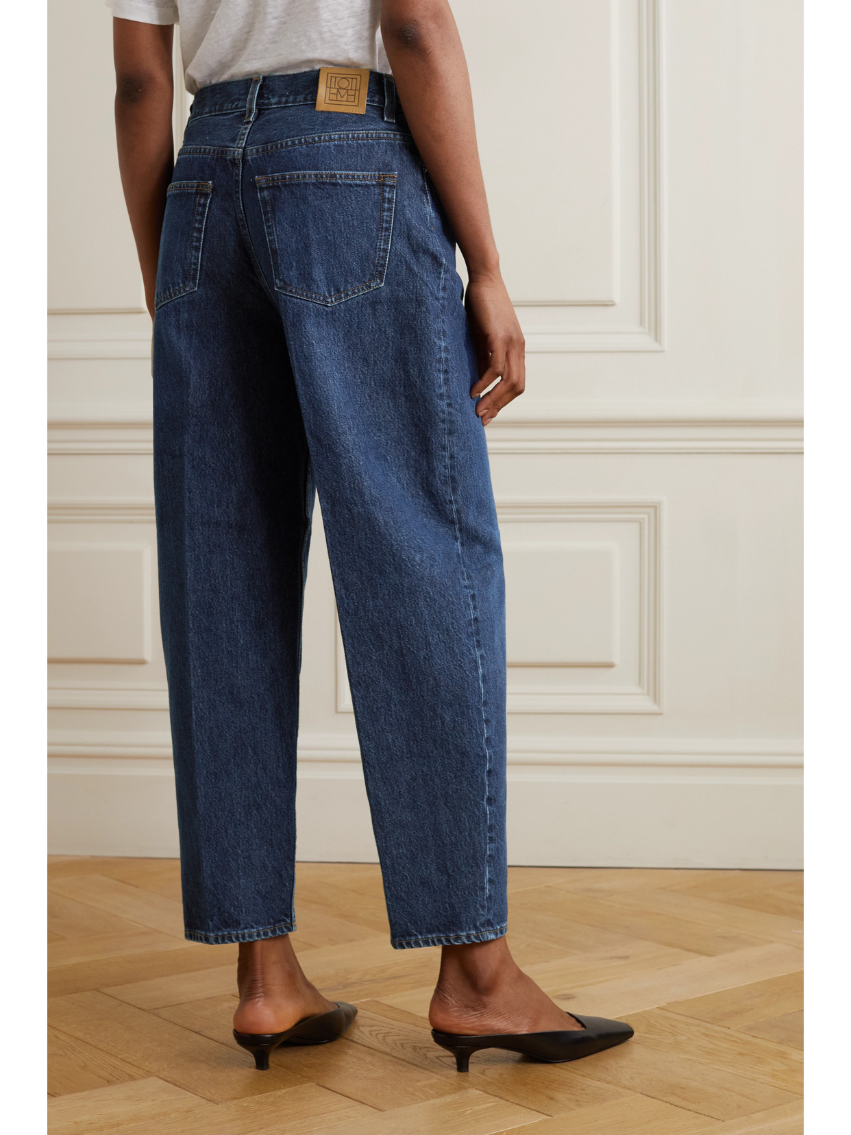 Totême High-rise Tapered Organic Jeans In Blue