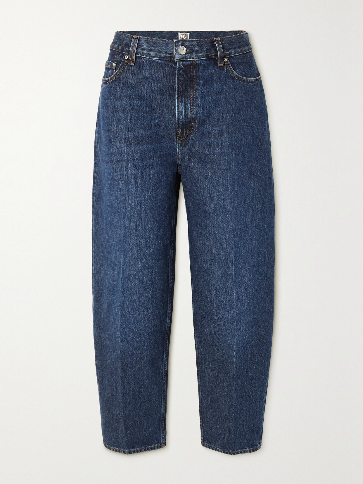 Totême High-rise Tapered Organic Jeans In Blue