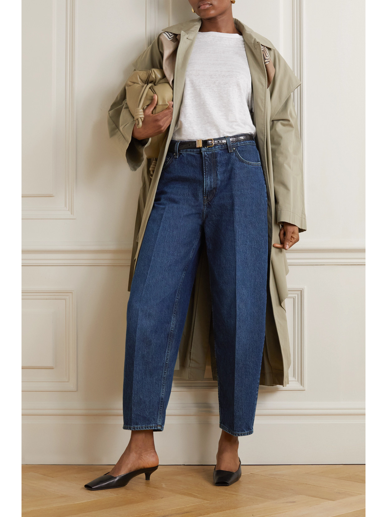 Totême High-rise Tapered Organic Jeans In Blue