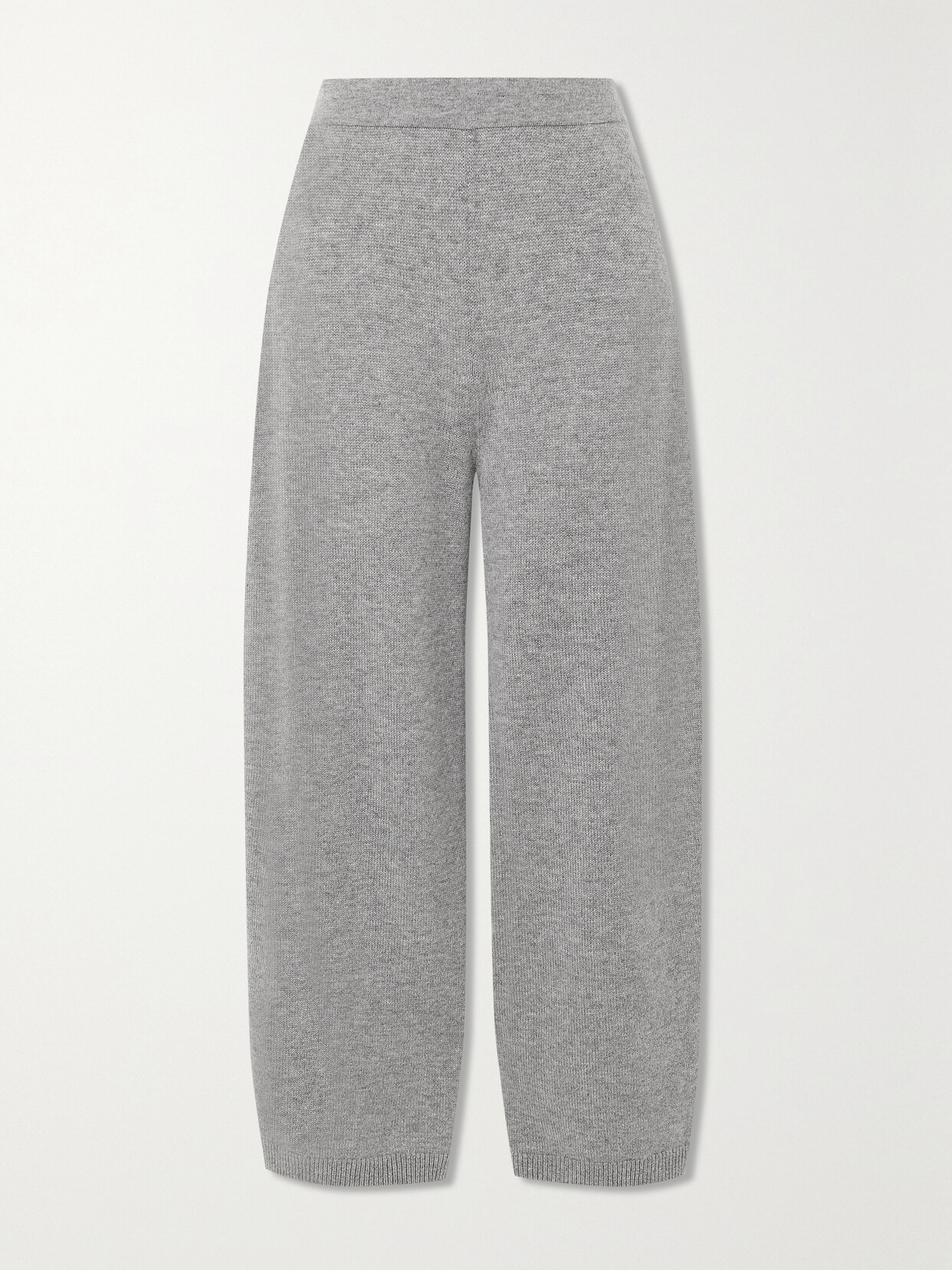 Theory - Wool And Cashmere-blend Wide-leg Track Pants - Gray