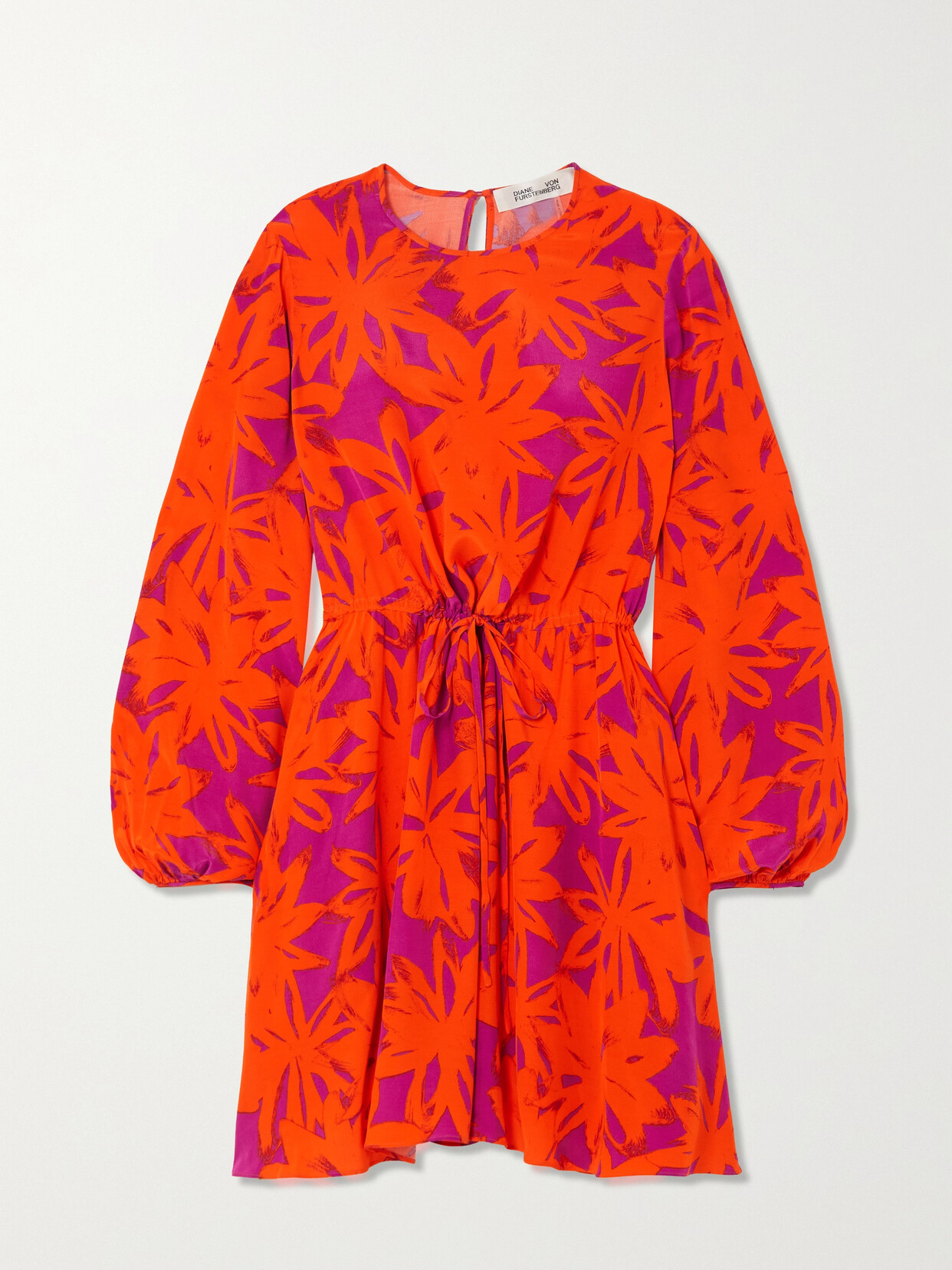 DIANE VON FURSTENBERG SYDNEY FLORAL-PRINT CREPE MINI DRESS