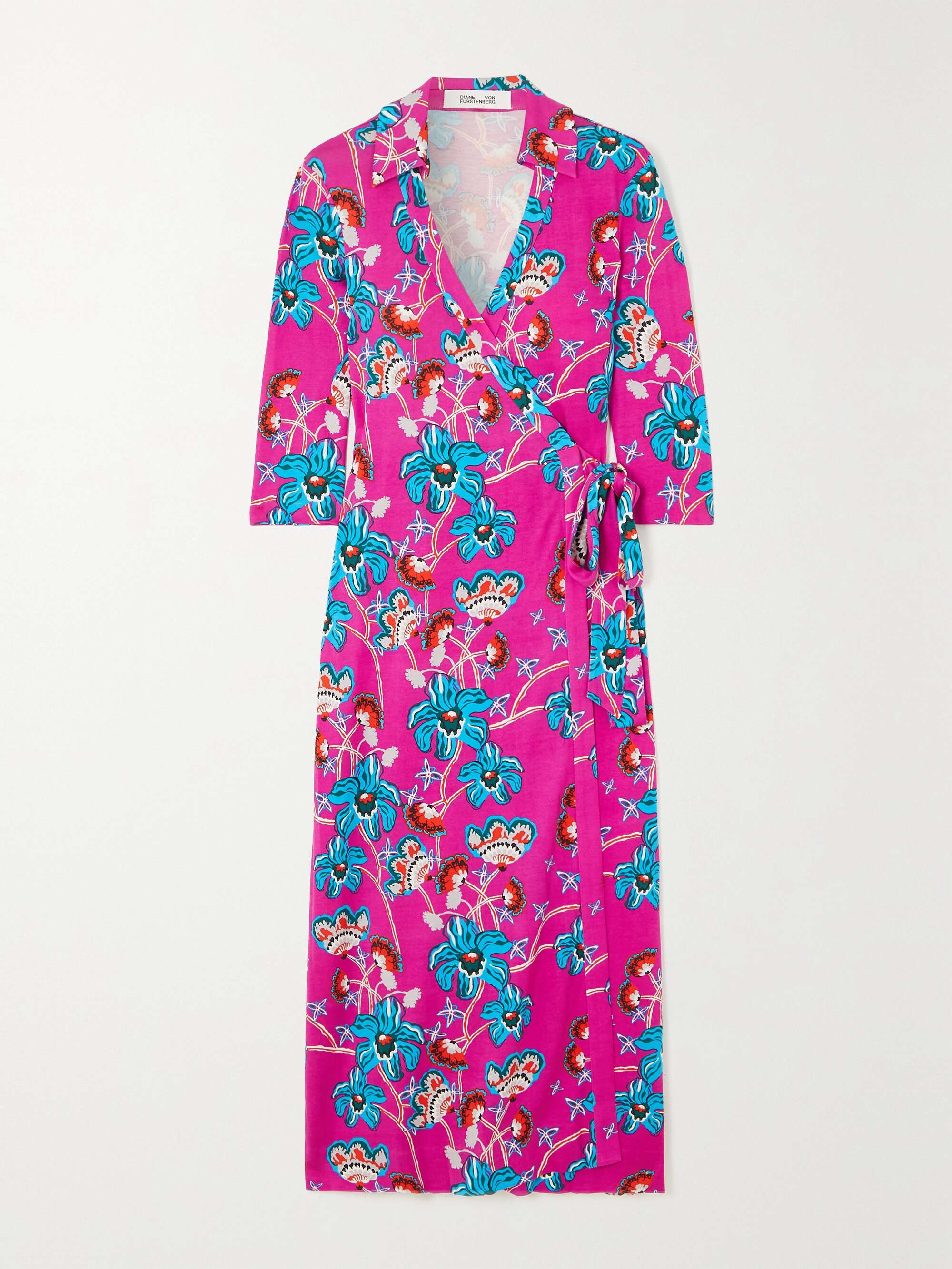 Abigail floral print silk jersey wrap dress