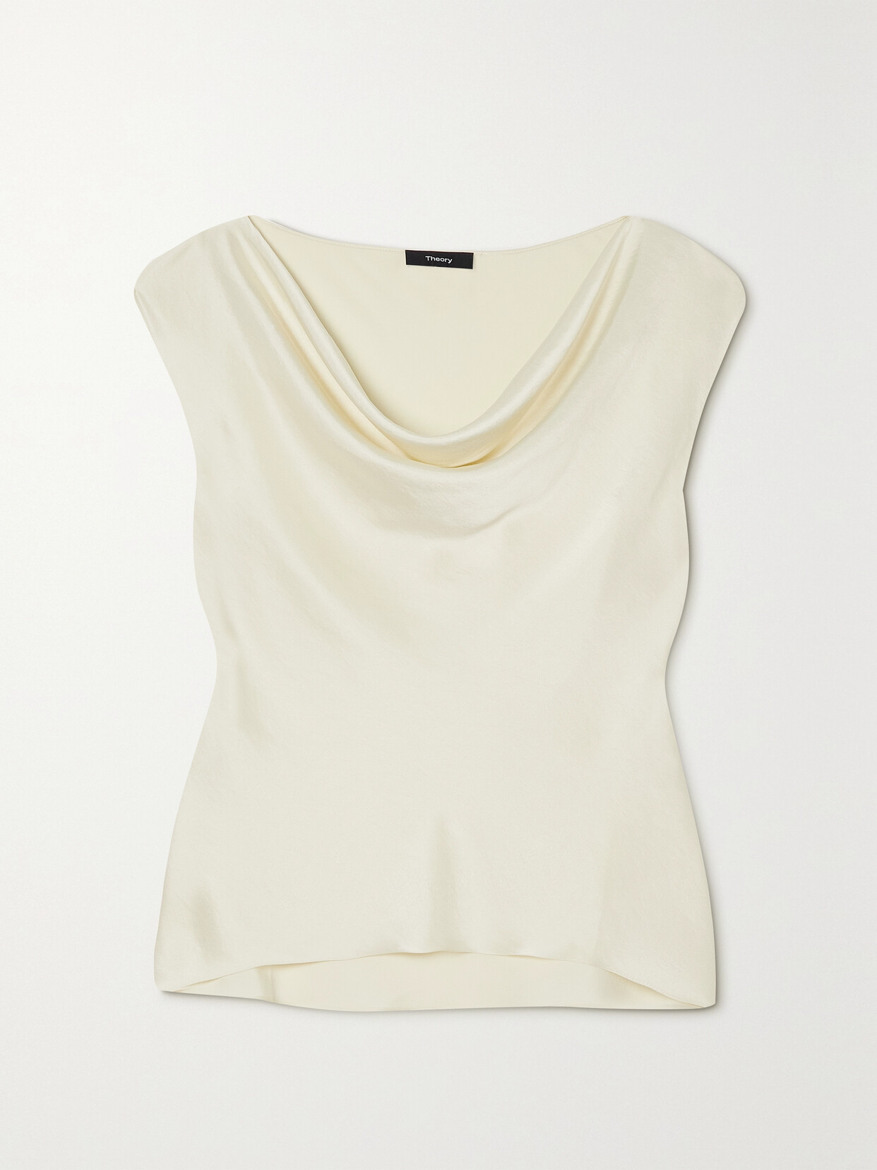 Theory - Draped Satin Top - Off-white