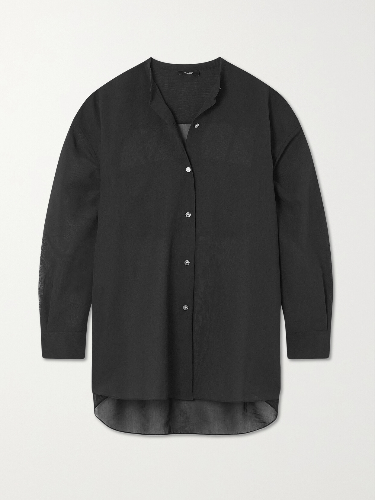 Theory - Oversized Cotton-blend Chiffon Shirt - Black