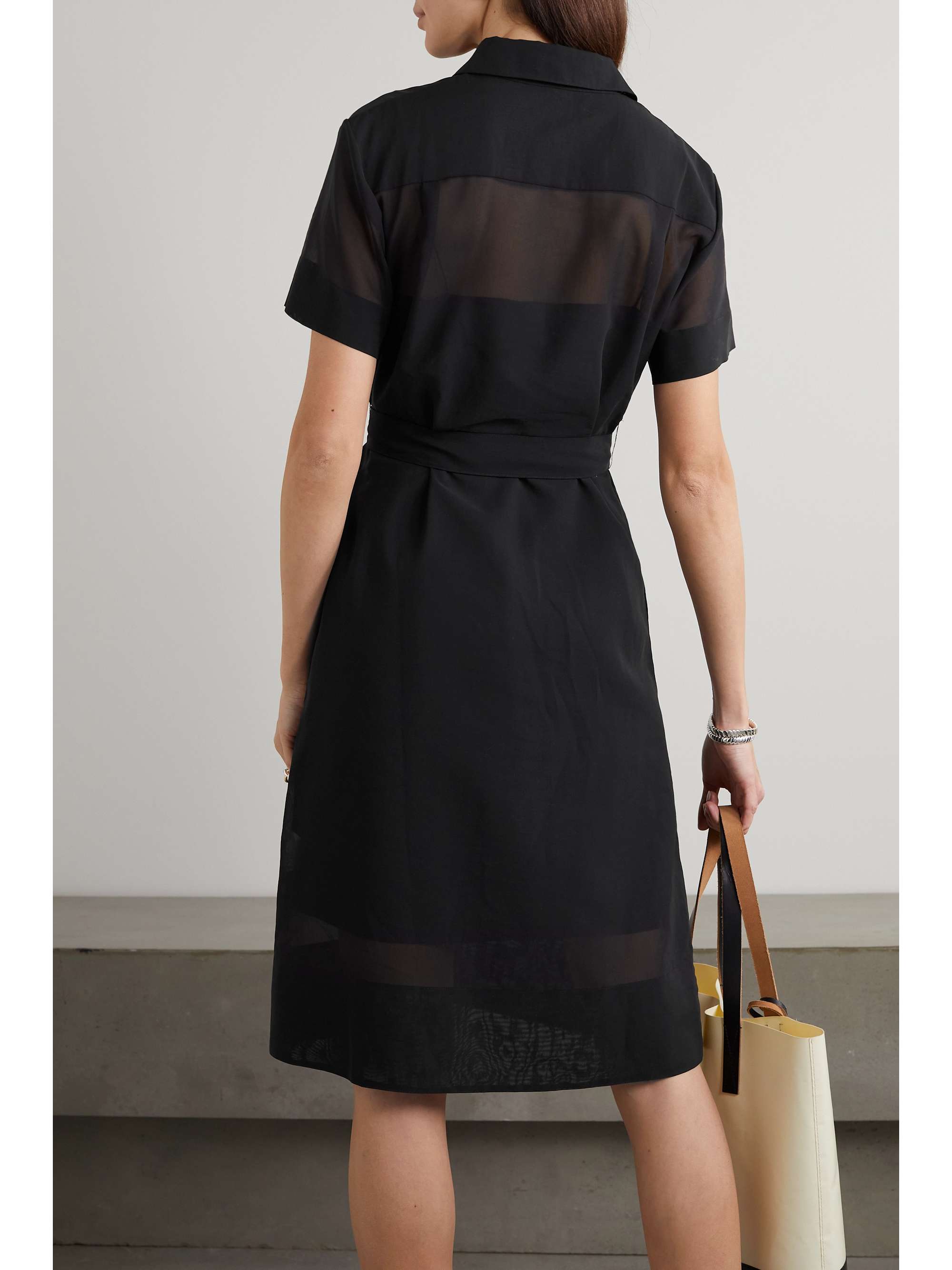 THEORY Belted cottonblend shirt dress NETAPORTER