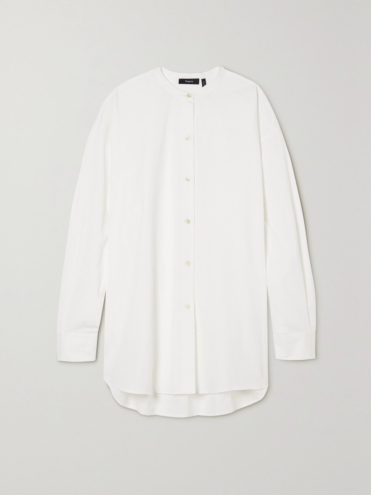 Theory Oversized Cotton-poplin Shirt - White