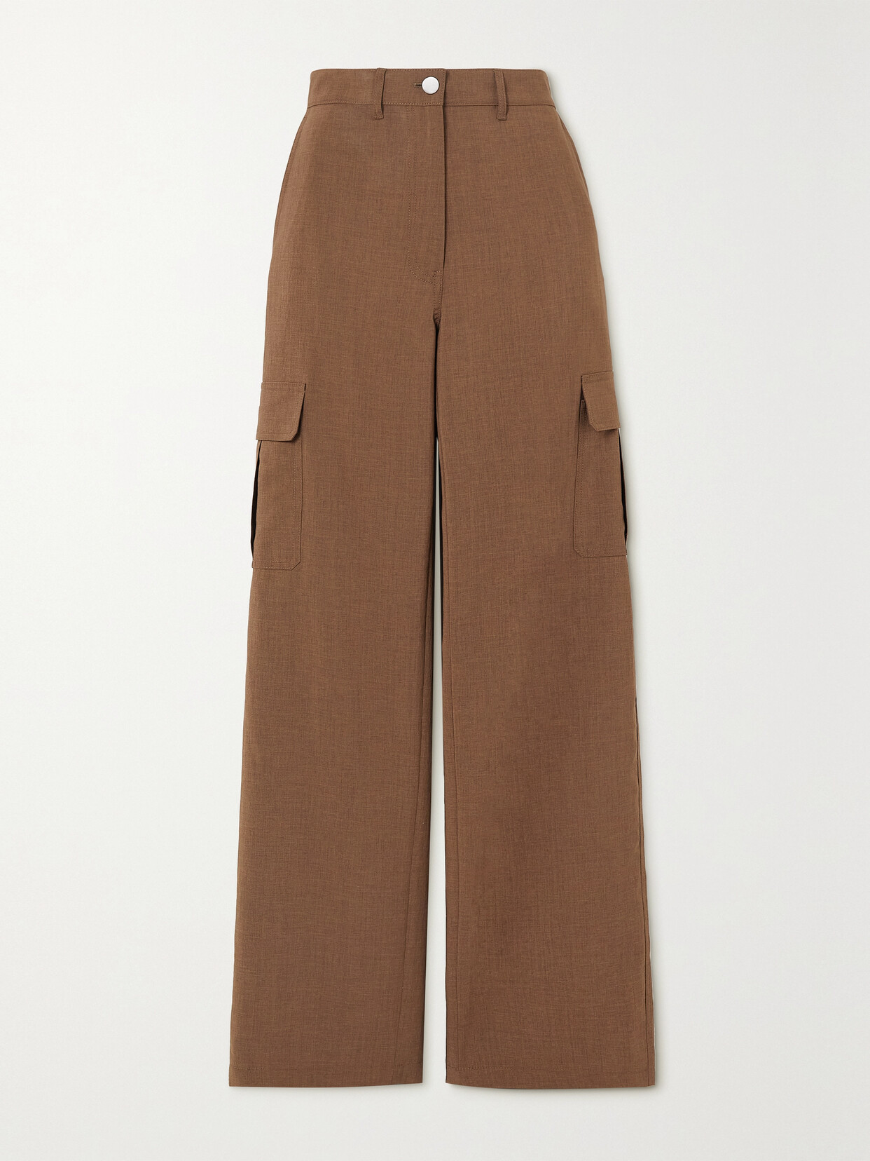 Theory Woven Wide-leg Cargo Pants In Brown