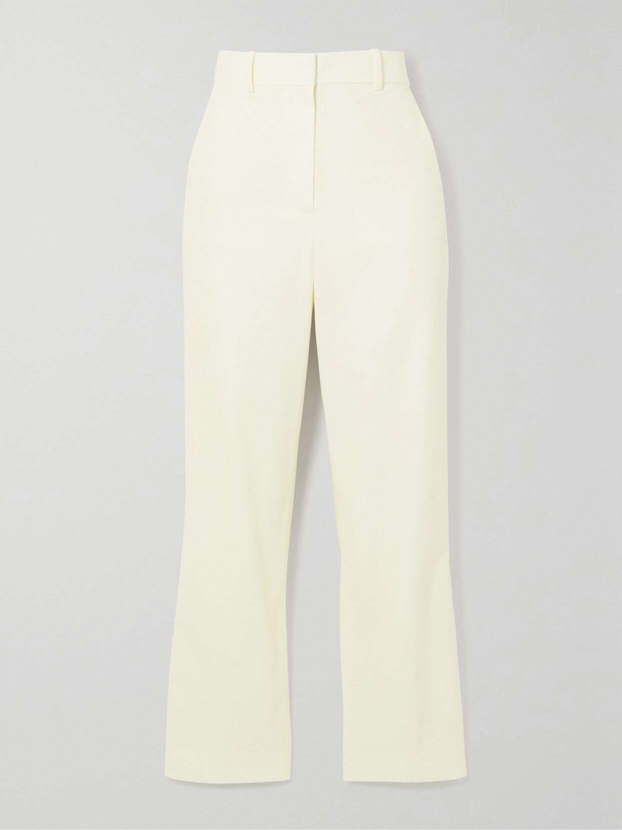 Theory Cropped Cotton-twill Straight-leg Pants - Ivory