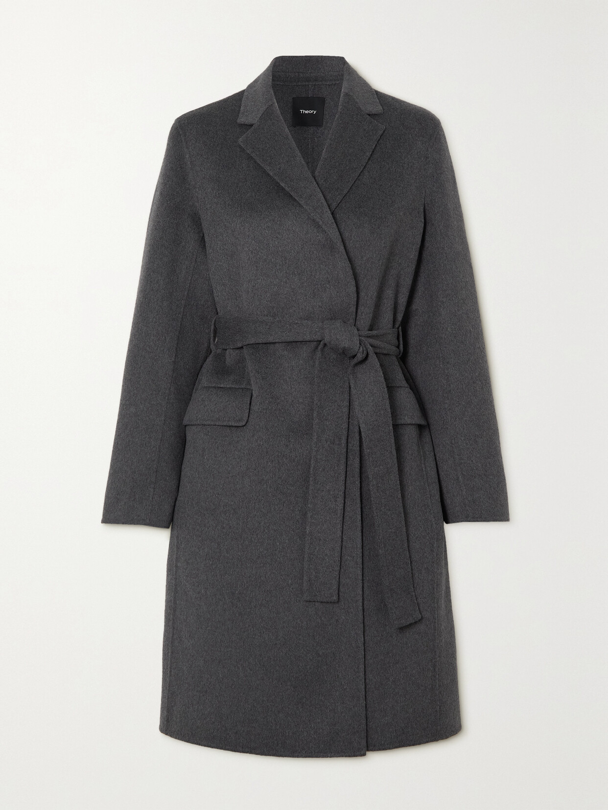 Theory - Belted Wool And Cashmere-blend Coat - Gray