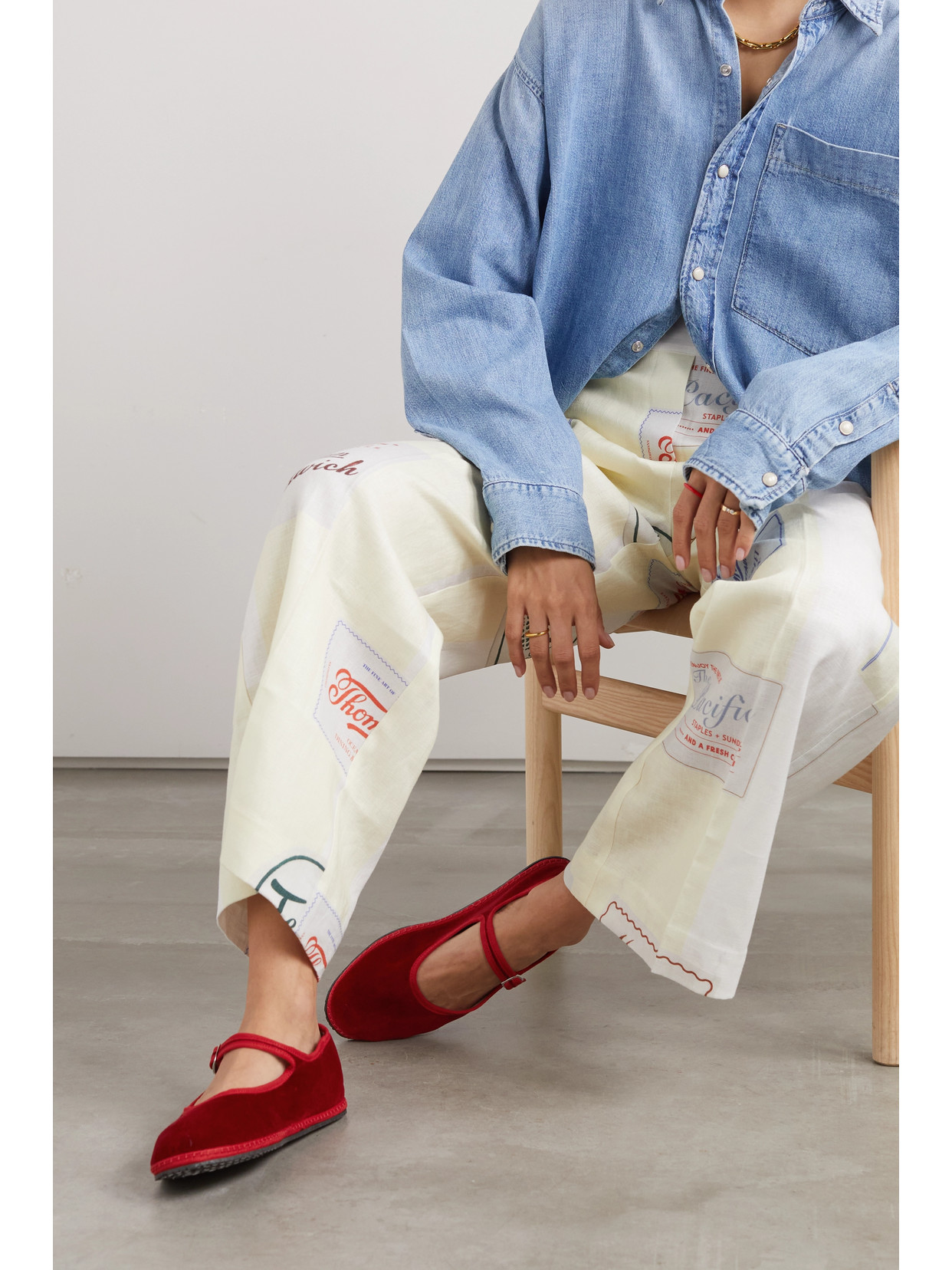 VIBI VENEZIA GROSGRAIN-TRIMMED VELVET MARY JANE SLIPPERS