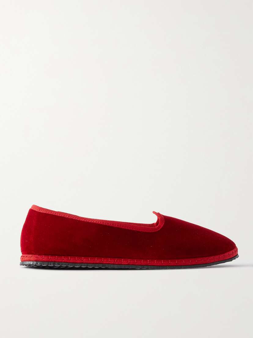 VIBI  VENEZIA VIBI VENEZIA - Furlane Grosgrain-trimmed Velvet Slippers