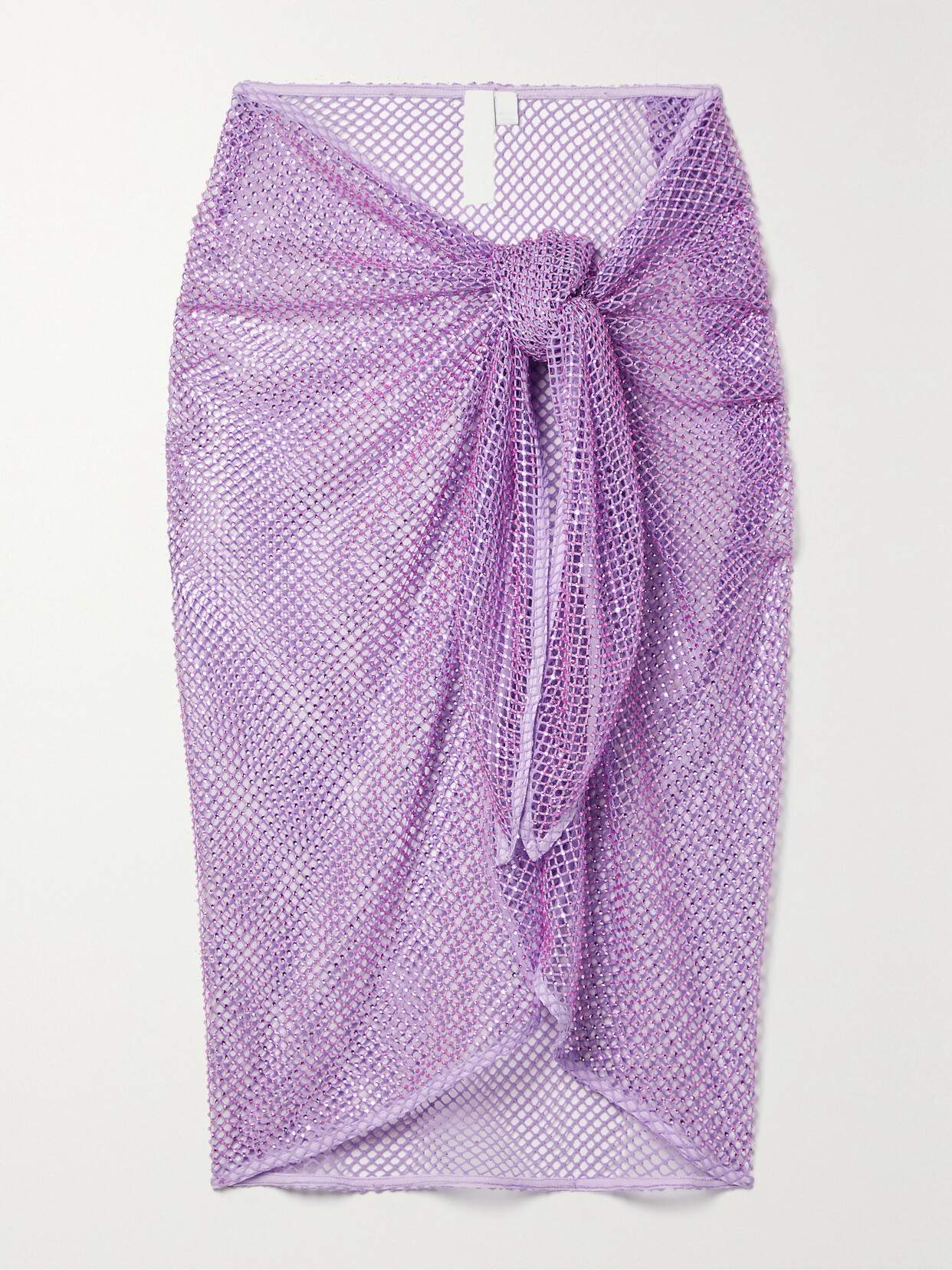 SIMKHAI Doris Crystal-embellished Open-knit Pareo - Purple
