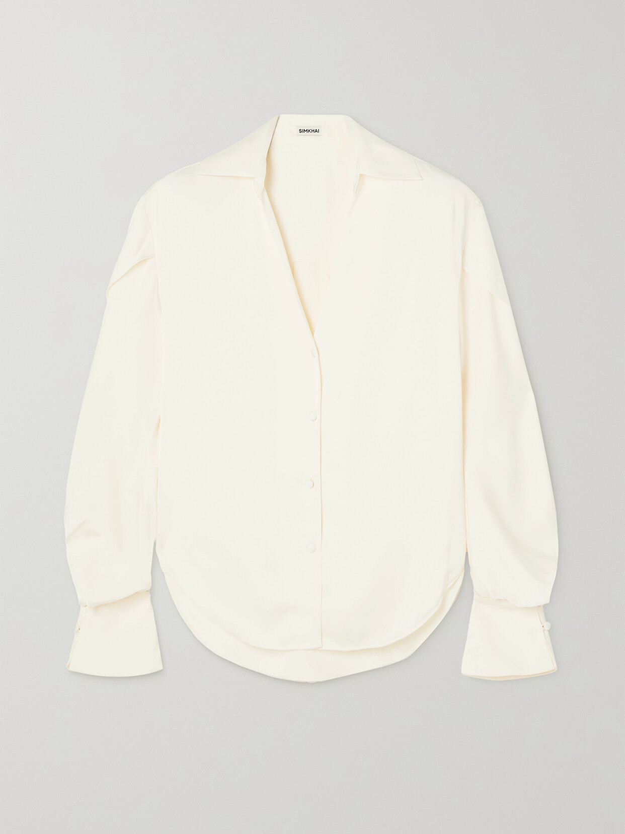 SIMKHAI - Yanna Satin Shirt - White