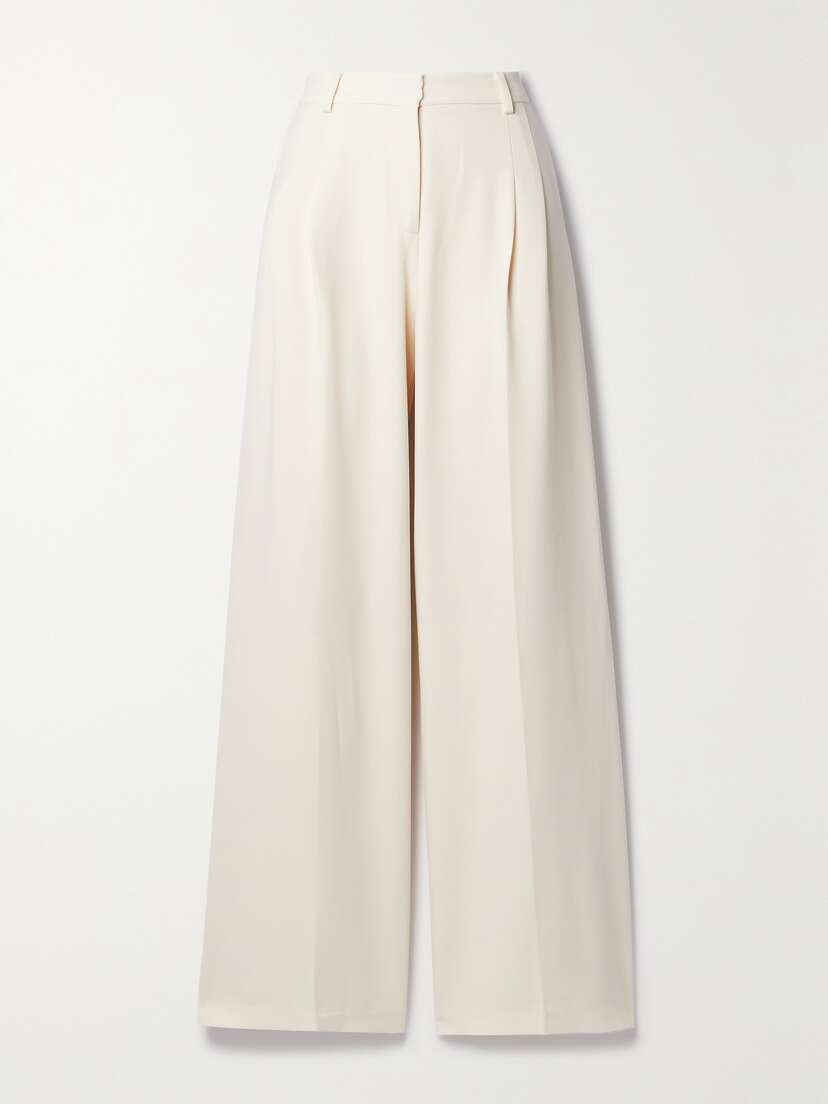 SIMKHAI Sanaz Pleated Crepe Wide-leg Pants