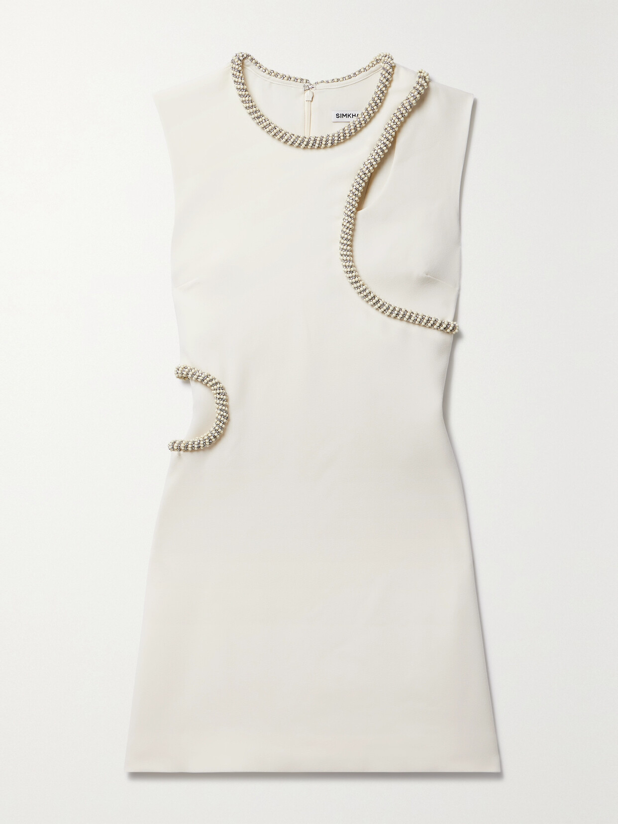 SIMKHAI - Kat Embellished Cutout Crepe Mini Dress - Ivory