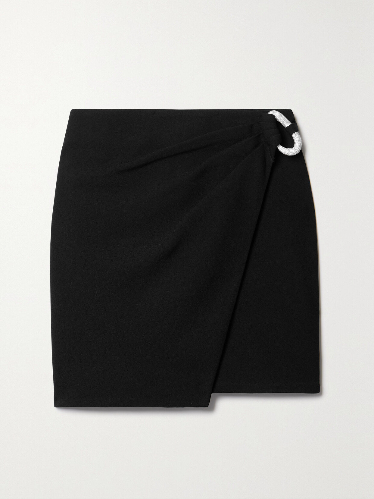 SIMKHAI - Ebony Crystal-embellished Crepe Mini Wrap Skirt - Black