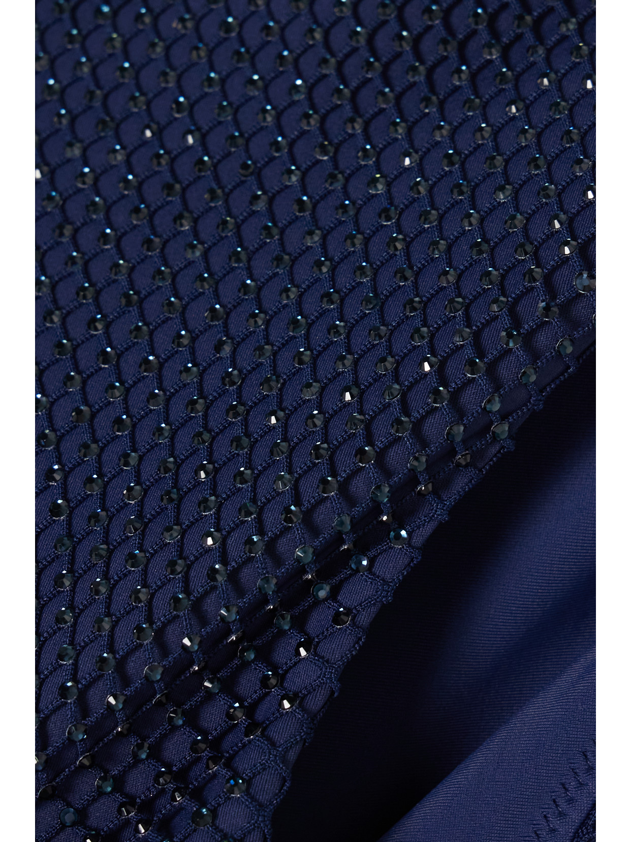 Simkhai Moxie Mesh-trimmed Crystal-embellished Bikini Briefs In Blue