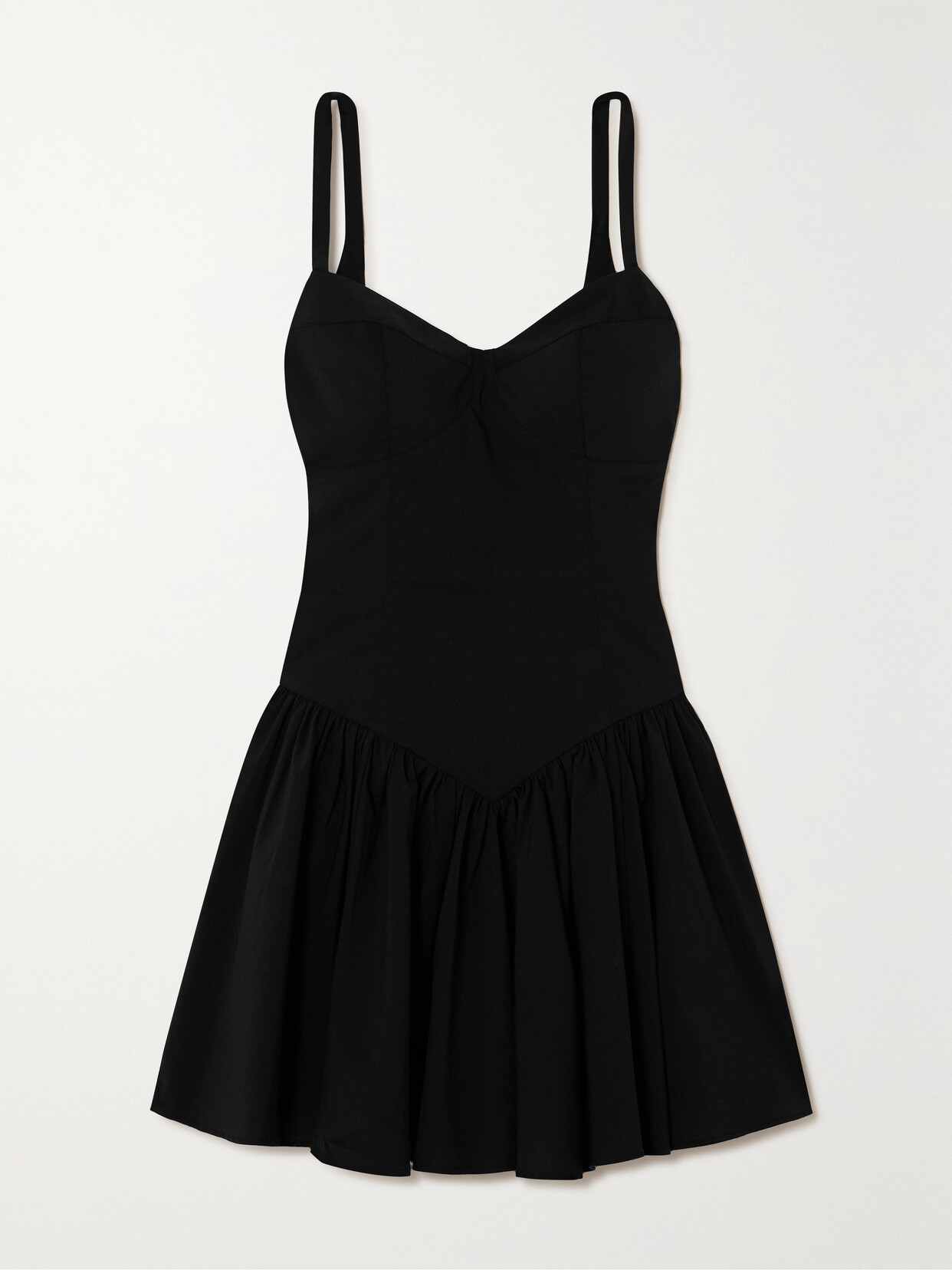 CAROLINE CONSTAS - Orelia Cotton-blend Poplin Mini Dress - Black