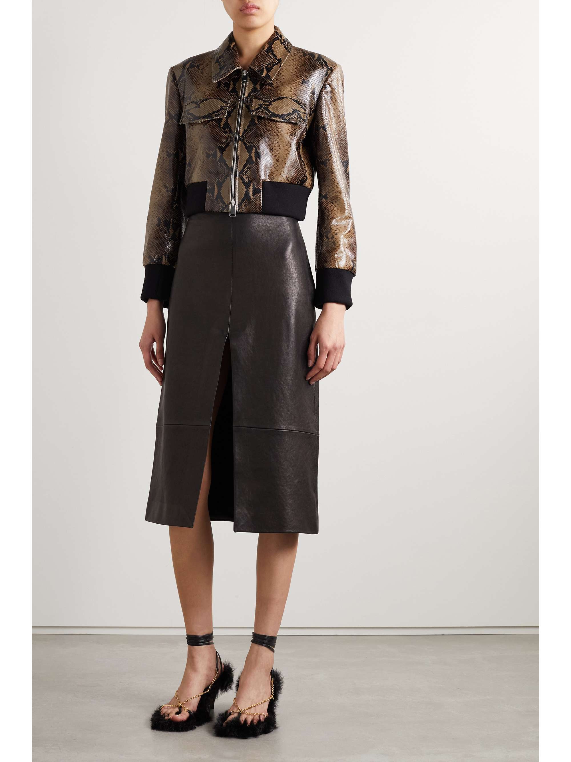 KHAITE Hector snakeskin-print Biker Jacket - Farfetch