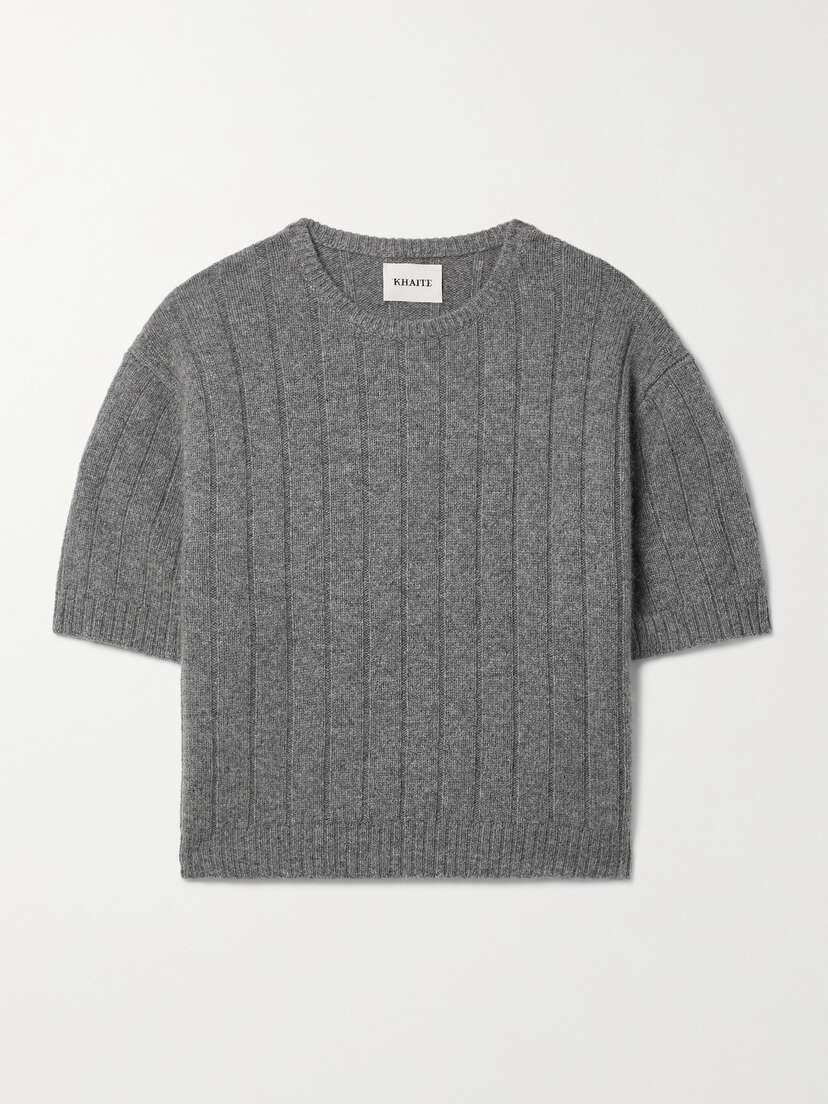 Khaite Esmeralda Cropped Ribbed Cashmere Sweater -  - x large