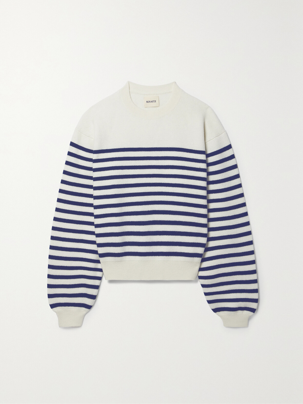 KHAITE - Viola Striped Cashmere Sweater - White