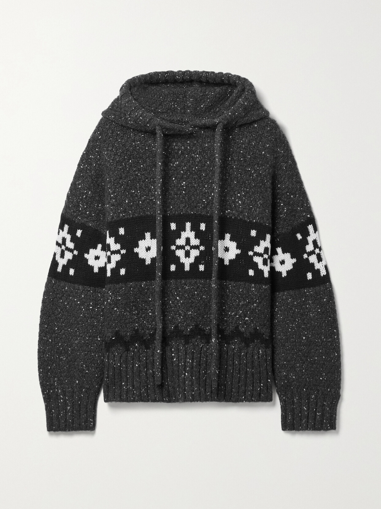 Khaite - Dobbi Fair Isle Cashmere Hoodie - Black