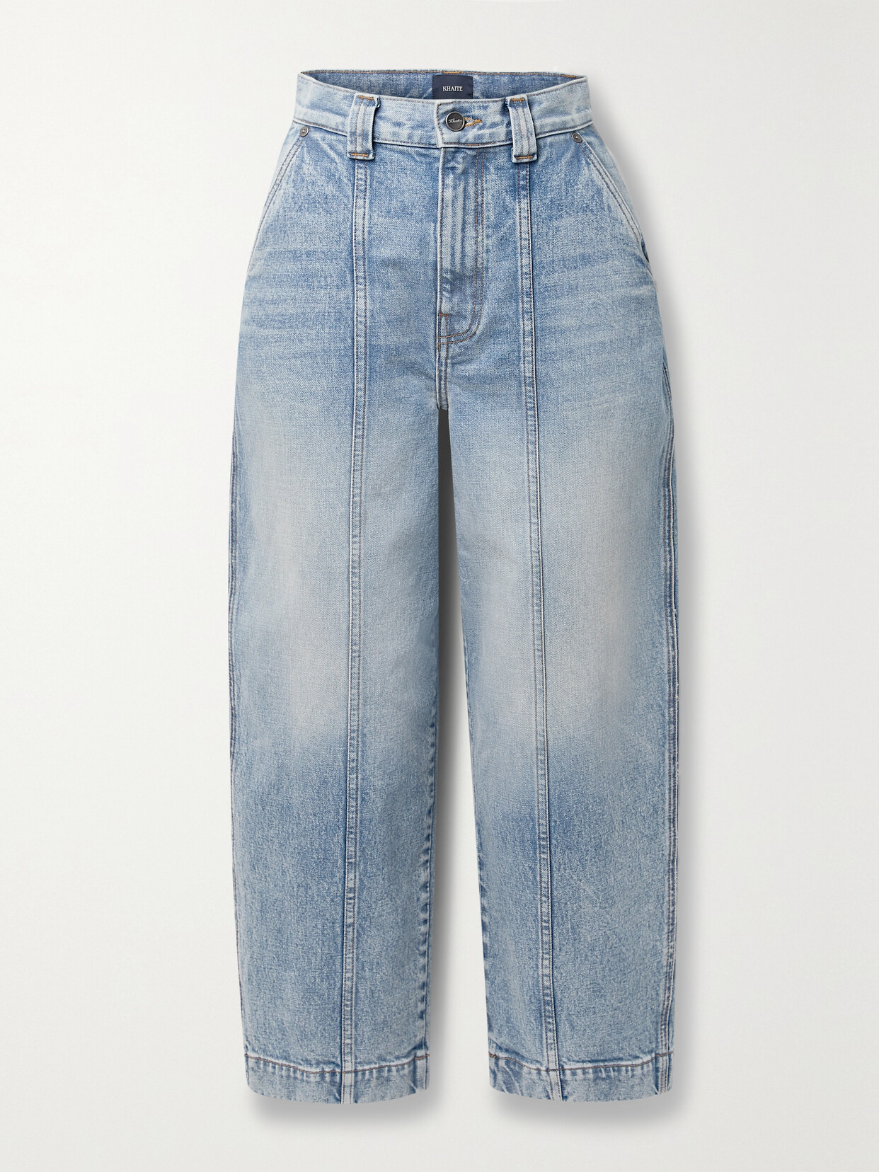 Khaite - Hugo Cropped High-rise Wide-leg Jeans - Blue