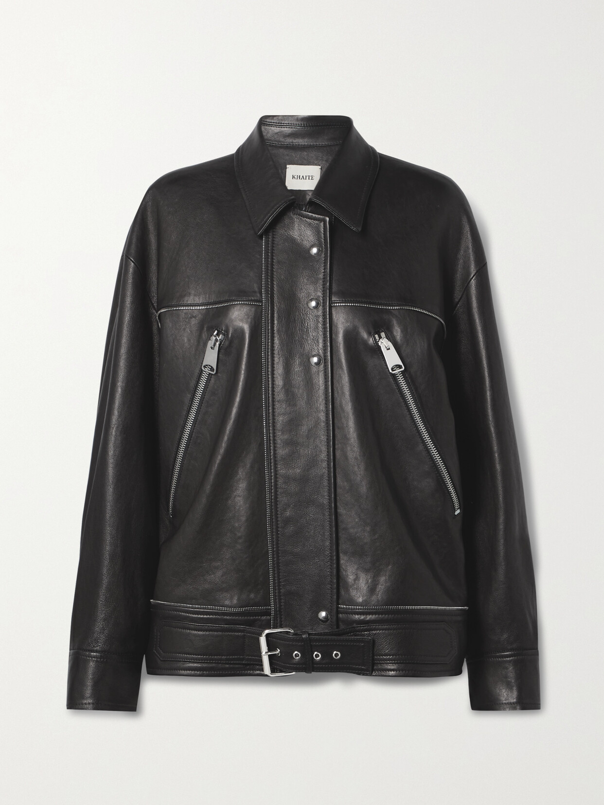 KHAITE HERMAN BELTED LEATHER JACKET