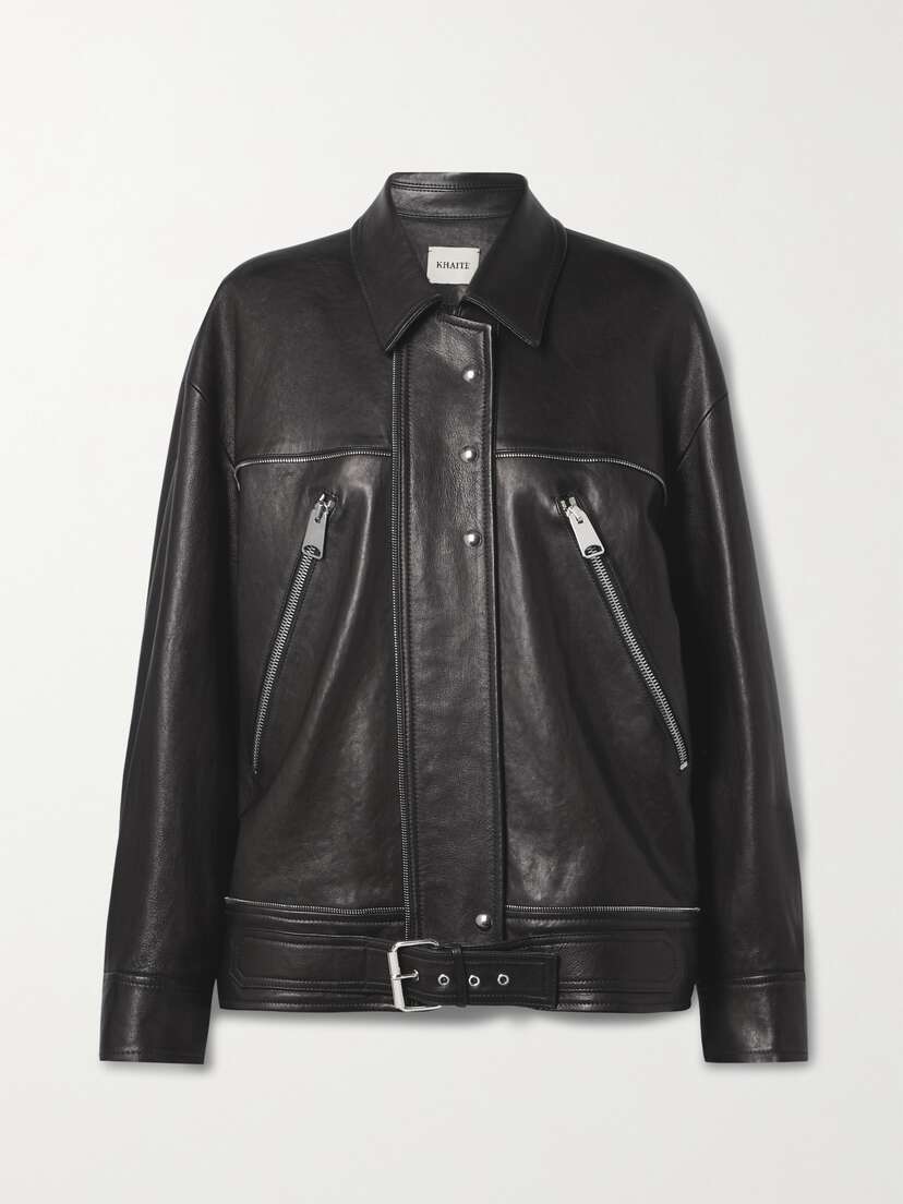 KHAITE Herman Belted Leather Jacket