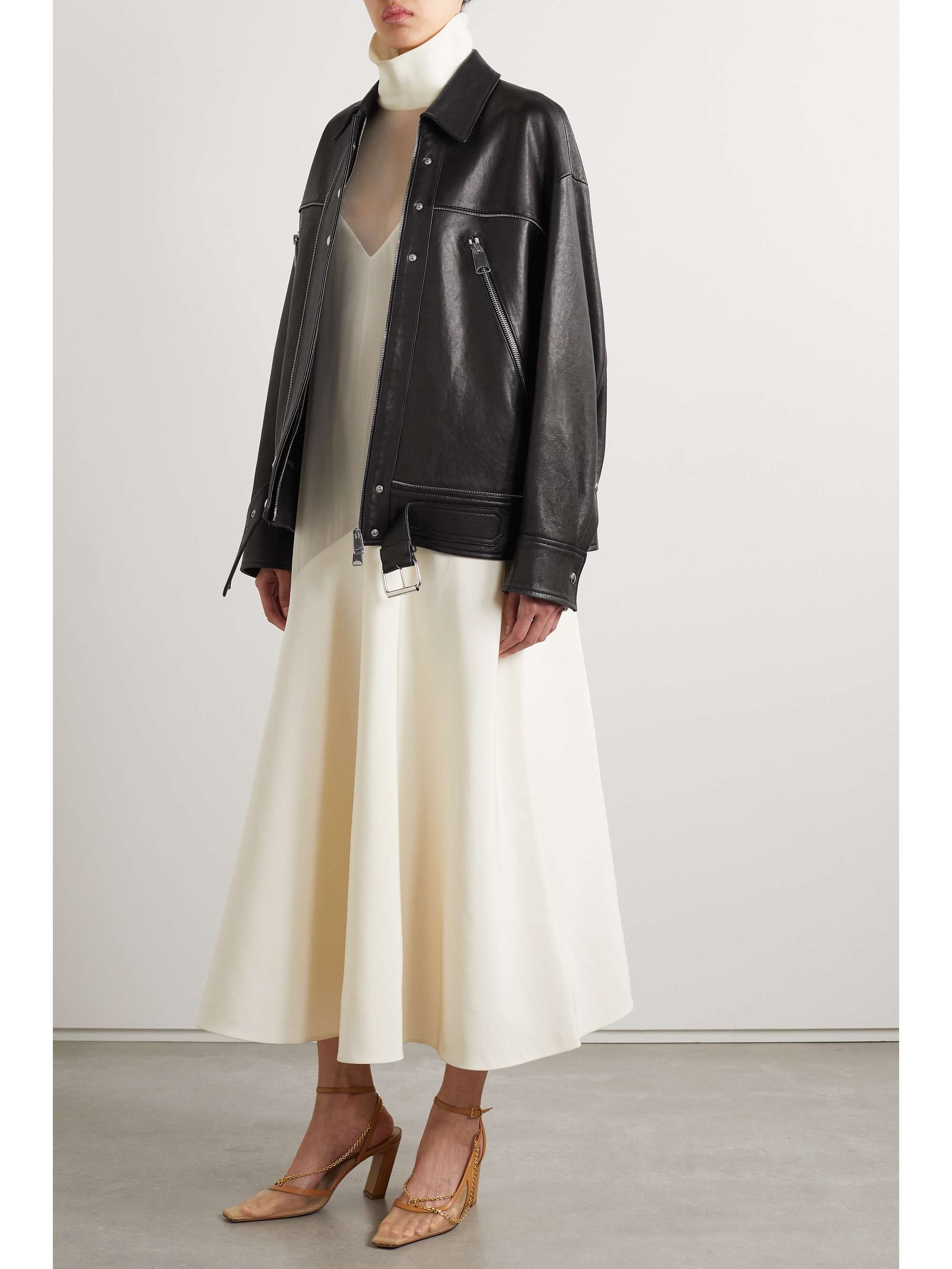 KHAITE Herman belted leather jacket NETAPORTER
