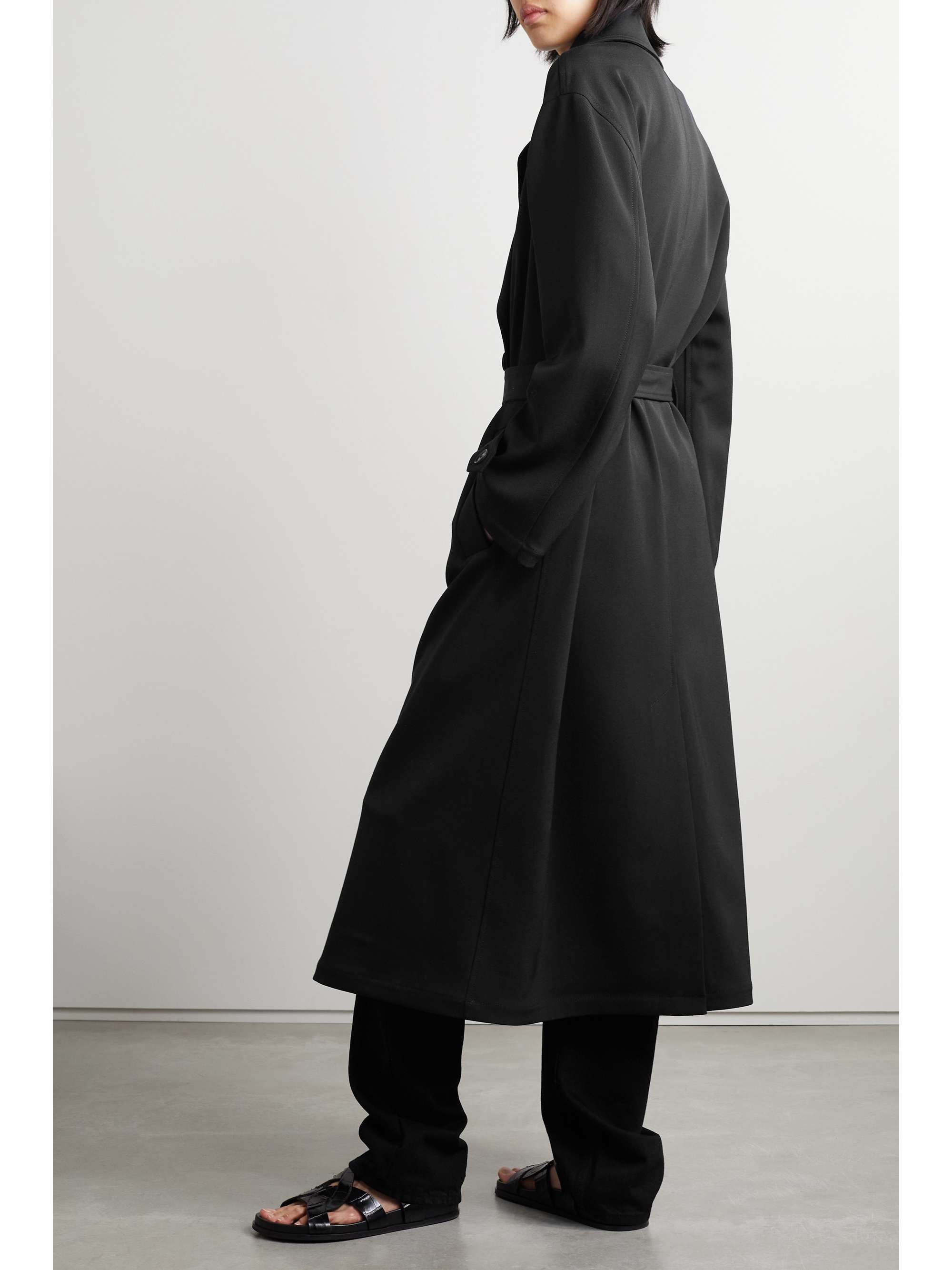 NILI LOTAN Louis oversized drill double-breasted trench coat