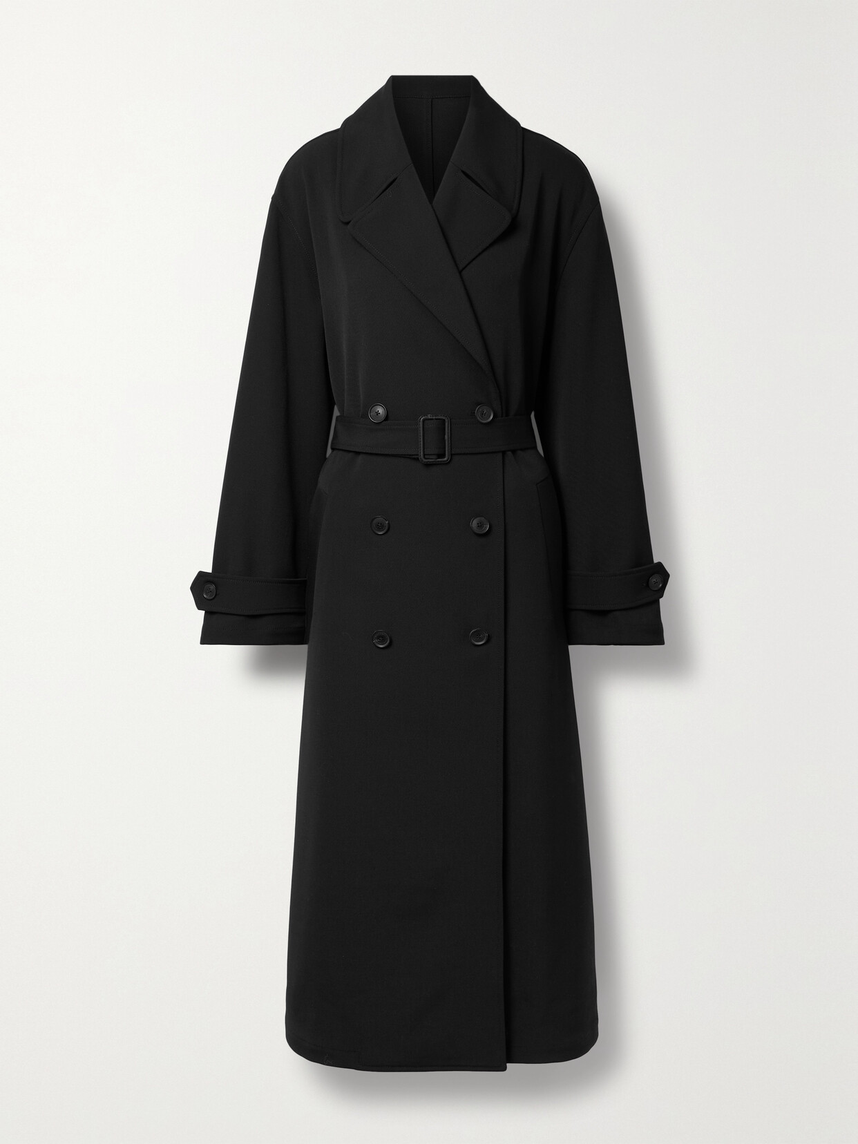 Nili Lotan - Louis Oversized Drill Double-breasted Trench Coat - Black